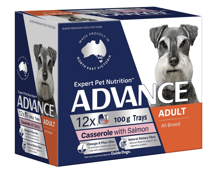 ADVANCE Adult All Breed Salmon Casserole Trays Wet Dog Food (100G*12) 1 Pack