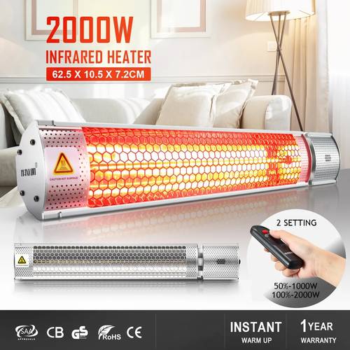 2000w electric infrared heater strip outdoor patio halogen heat