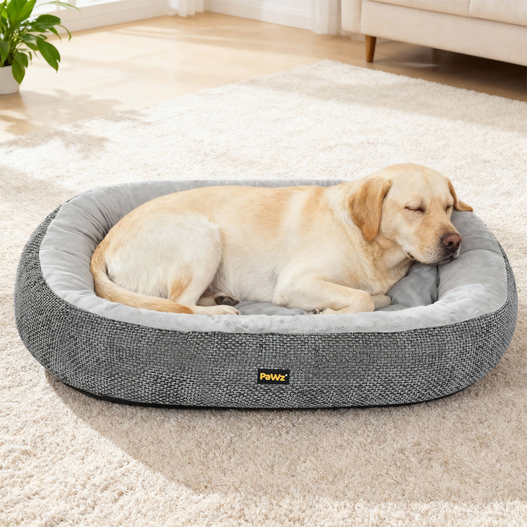 Pawz Orthopaedic Dog Bed Multi Size S–XXXL Plush Dog Mat with Bolster Removable Washable Cover Soft Fleece Pet Bed Non Slip Base Indoor Dog Cushion Grey - Image 22