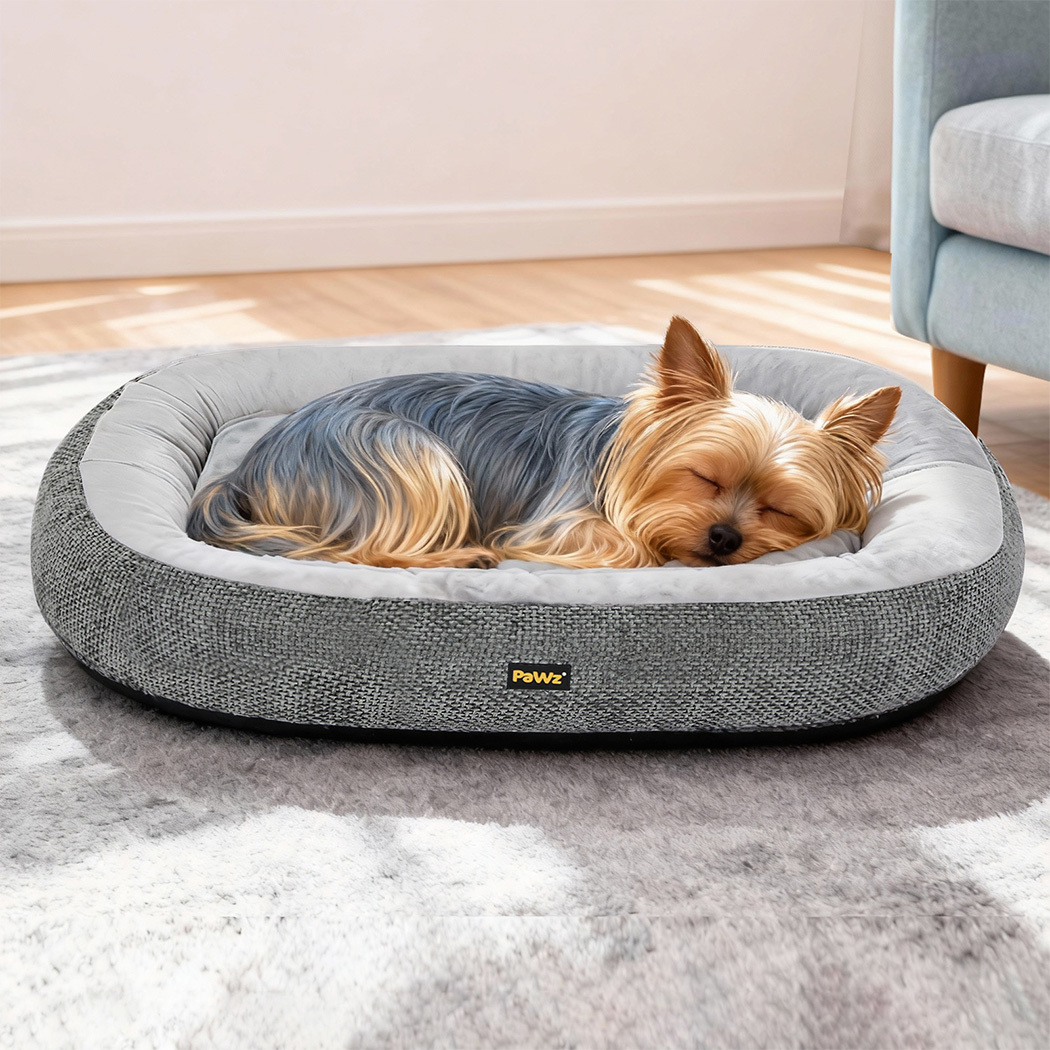 Pawz Orthopaedic Dog Bed Multi Size S–XXXL Plush Dog Mat with Bolster Removable Washable Cover Soft Fleece Pet Bed Non Slip Base Indoor Dog Cushion Grey - Image 6