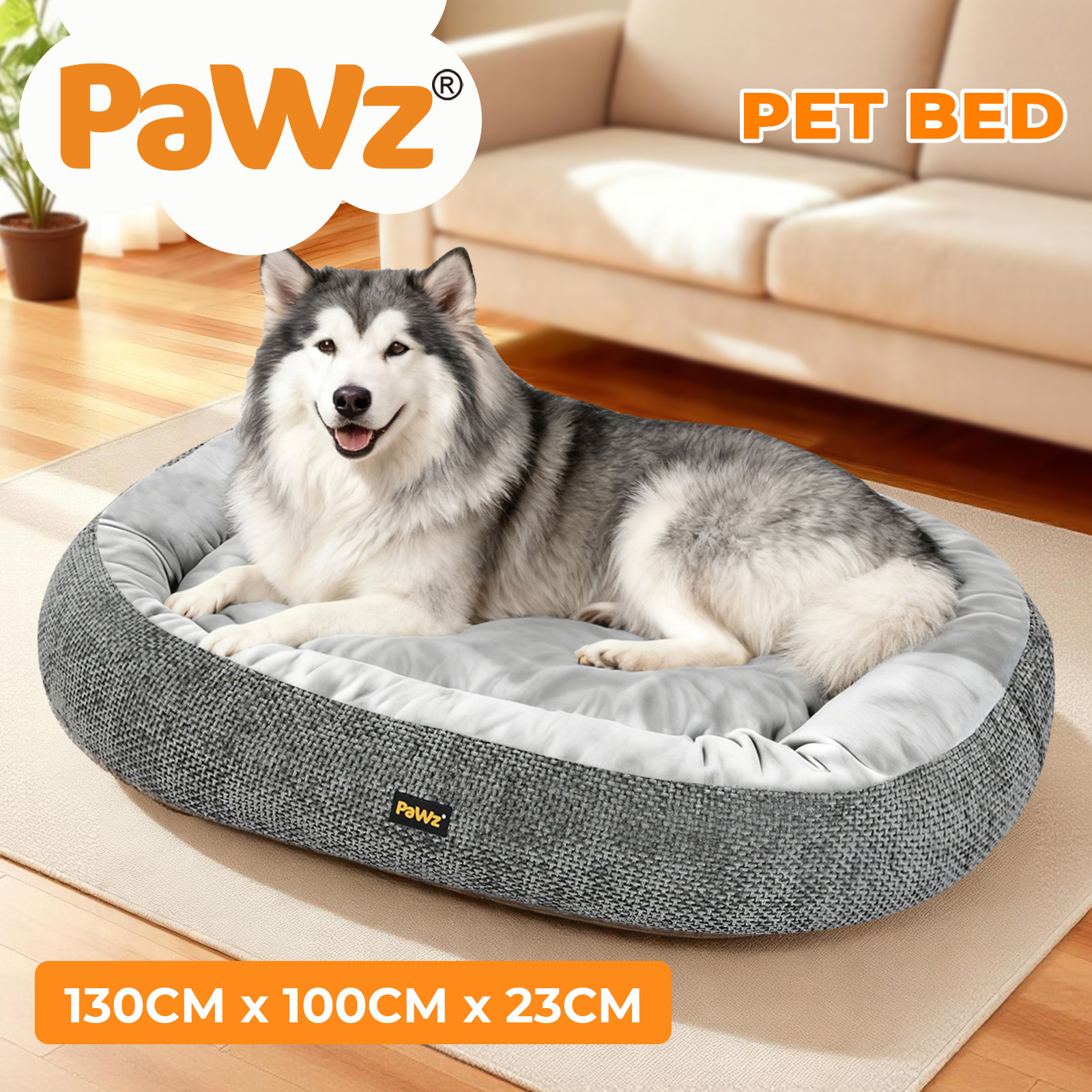 Pawz Orthopaedic Dog Bed Multi Size S–XXXL Plush Dog Mat with Bolster Removable Washable Cover Soft Fleece Pet Bed Non Slip Base Indoor Dog Cushion Grey - Image 23