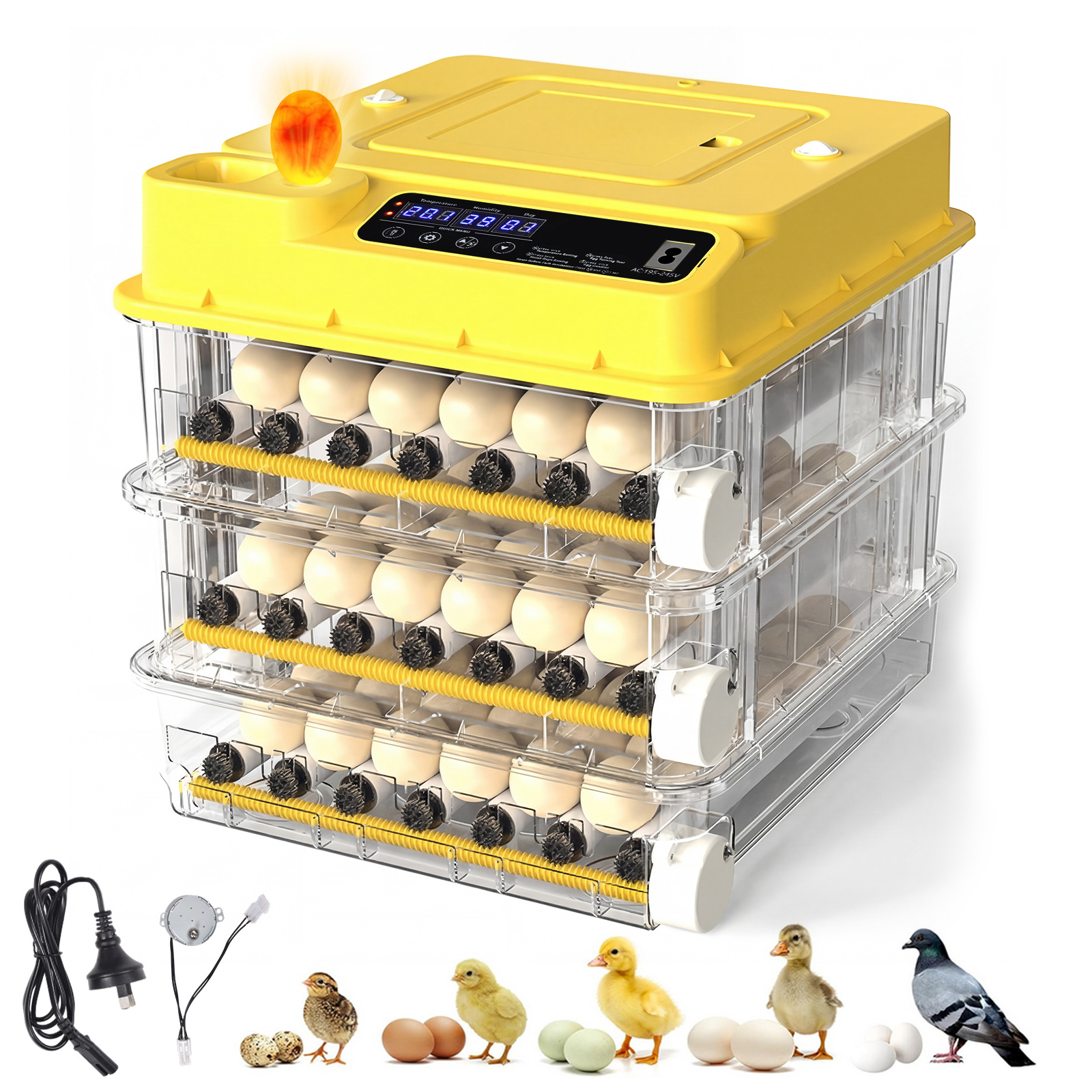 TEMU 108 Eggs Automatic Incubator With Auto Egg Turning, Led Candling & External Water Refill