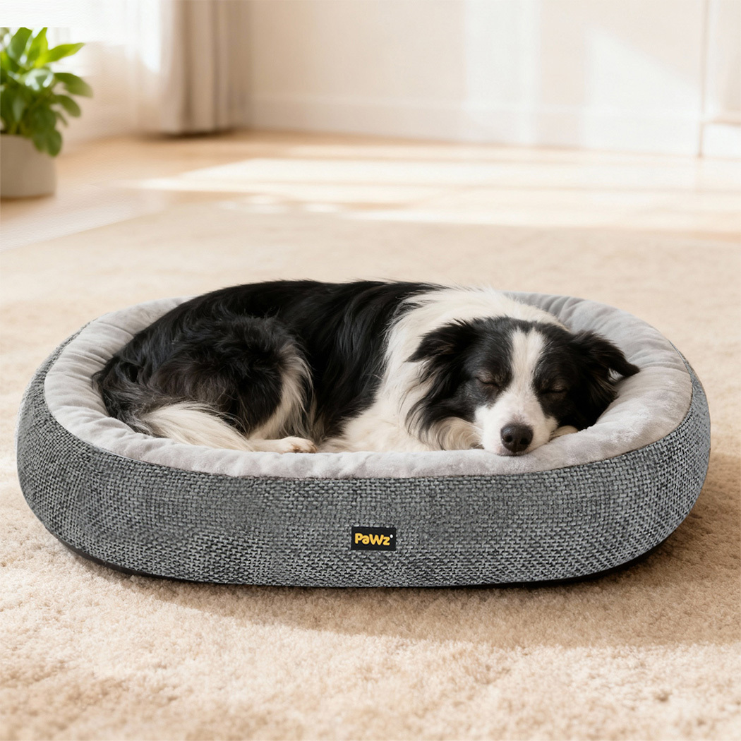 Pawz Orthopaedic Dog Bed Multi Size S–XXXL Plush Dog Mat with Bolster Removable Washable Cover Soft Fleece Pet Bed Non Slip Base Indoor Dog Cushion Grey - Image 20