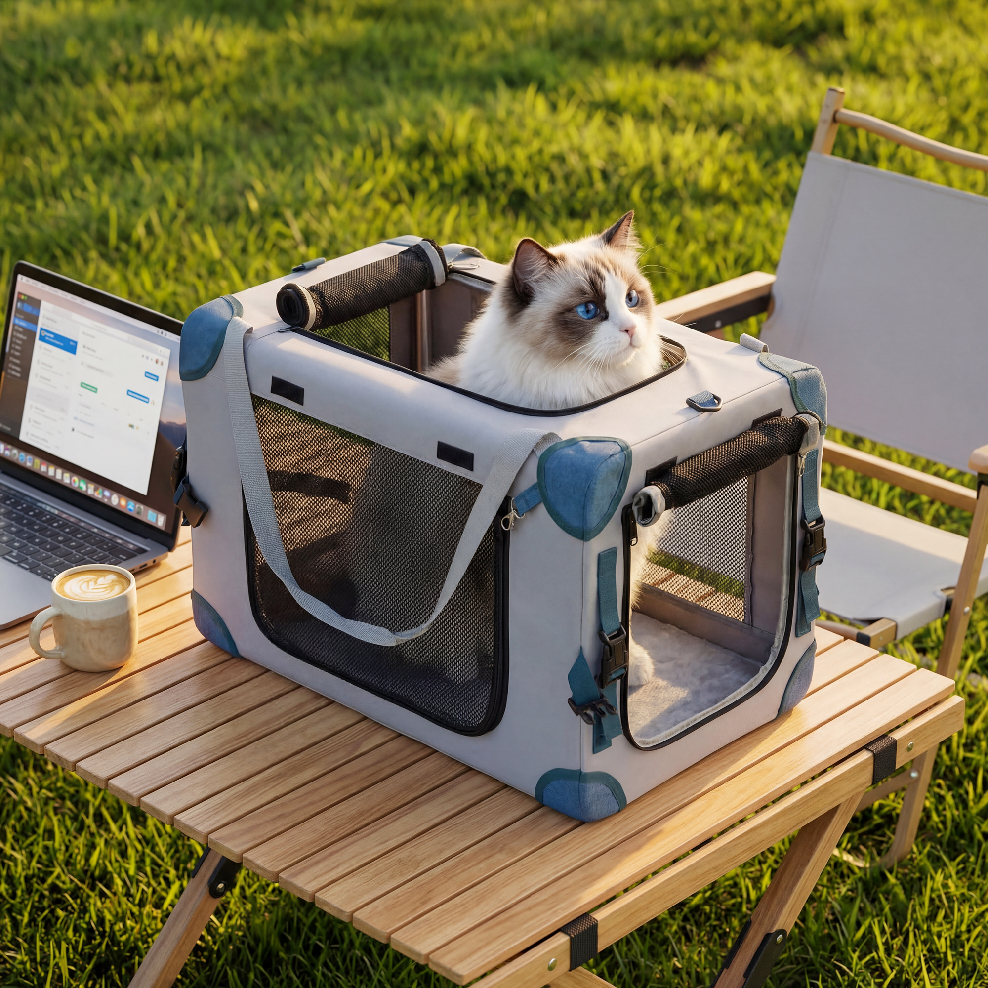 Advwin 2in1 Pet Carrier For Dogs Cats Foldable Portable Travel Bag Safety Durable Crate - Image 9