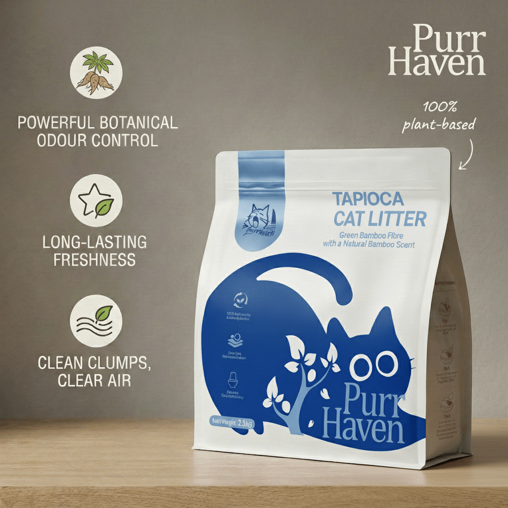 PurrHaven Tapioca Clumping Cat & Kitty Litter, 30kg (12 Pack),Dust Free,Plant-Based,Easy to Clean,Odour Control,Rapid Liquid Absorption - Image 4