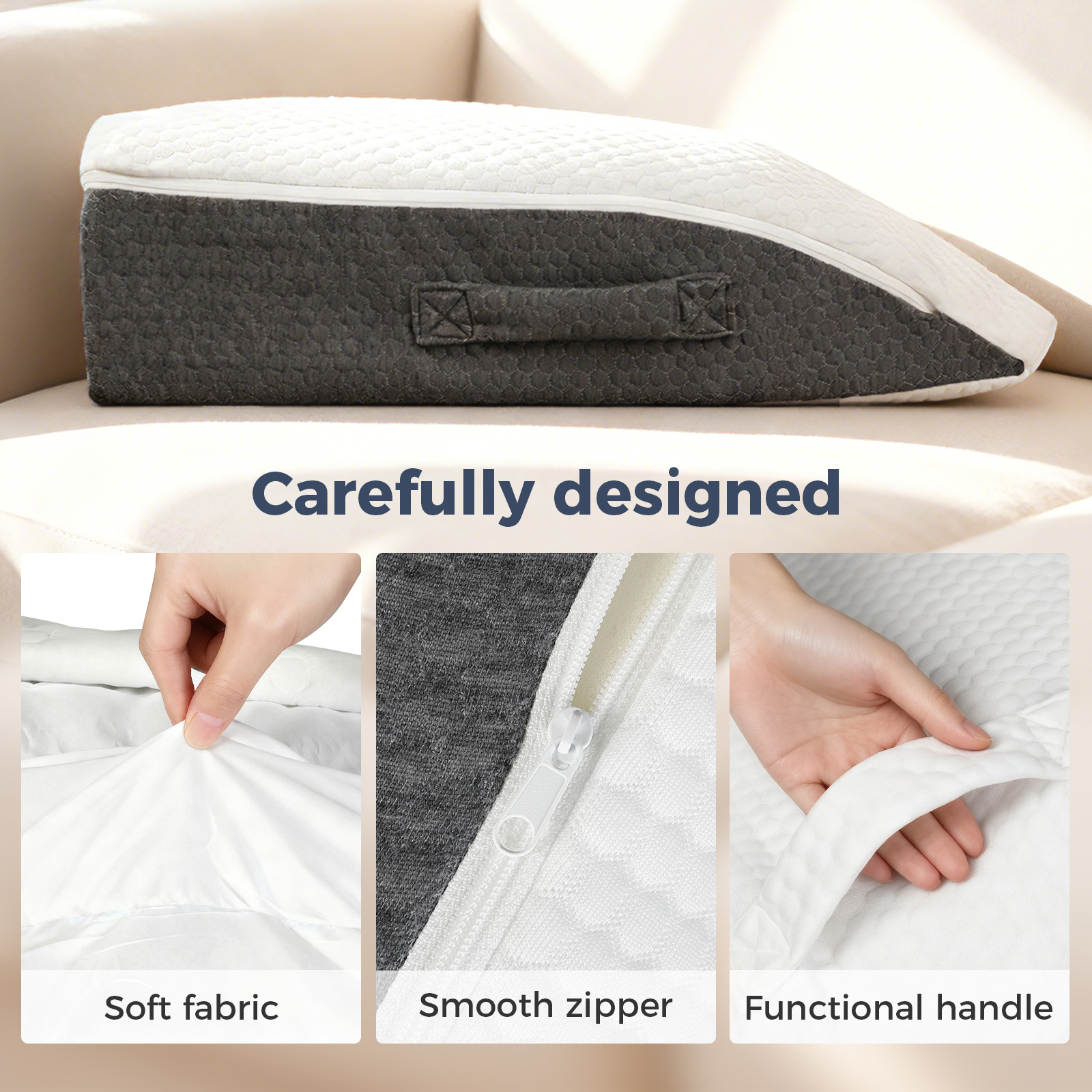 Dreamz Leg Elevation Pillow Memory Foam Wedge Cushion Leg Support Pillow Bed Rest Cushion Soft Breathable Leg Rest Pillow for Home Relaxation - Image 6