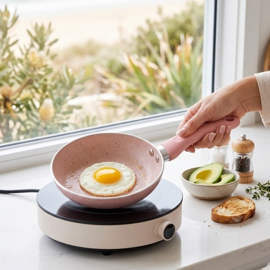 TEMU 12cm Portable Mini Non Stick Frying Pan Round Egg Pan For Single Student Home