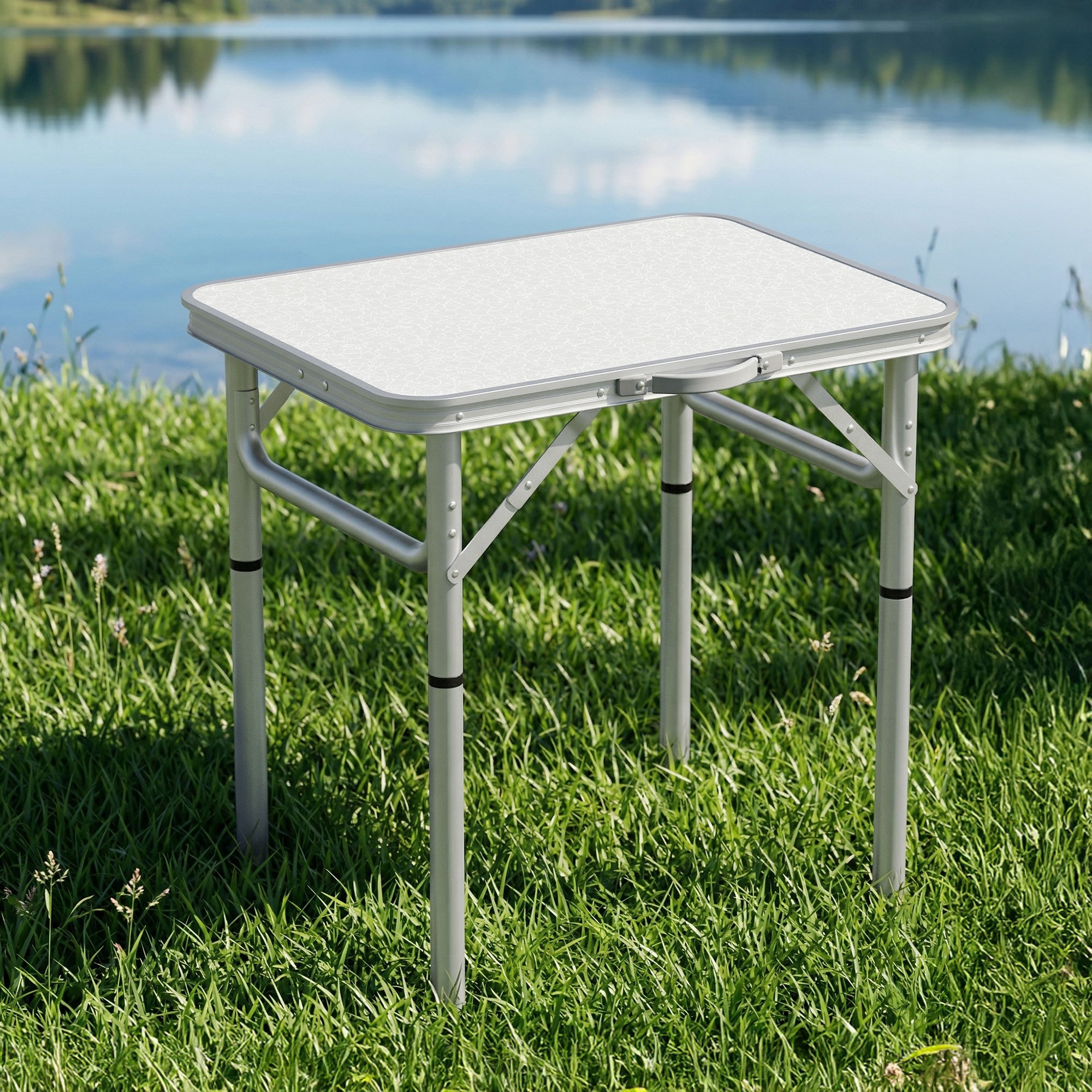 TEMU Folding Camping Table 60cm Adjustable Portable Outdoor Picnic Desk