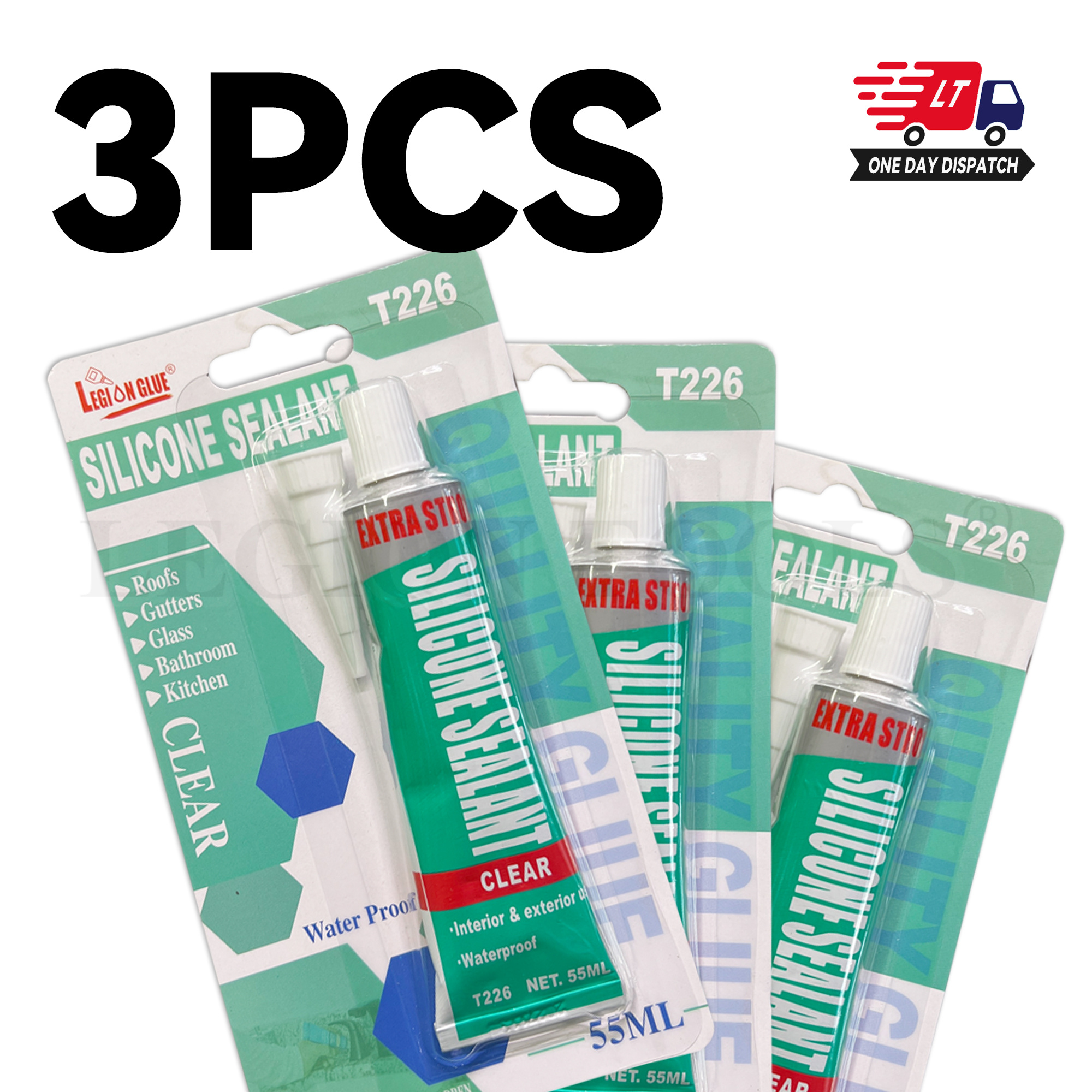 TEMU 1/3/5pcs Clear Neutral Cure Silicone Adhesive & Sealant | Non-corrosive Metal & Gutter Glue | High Flexibility Waterproof Repair For Roof &