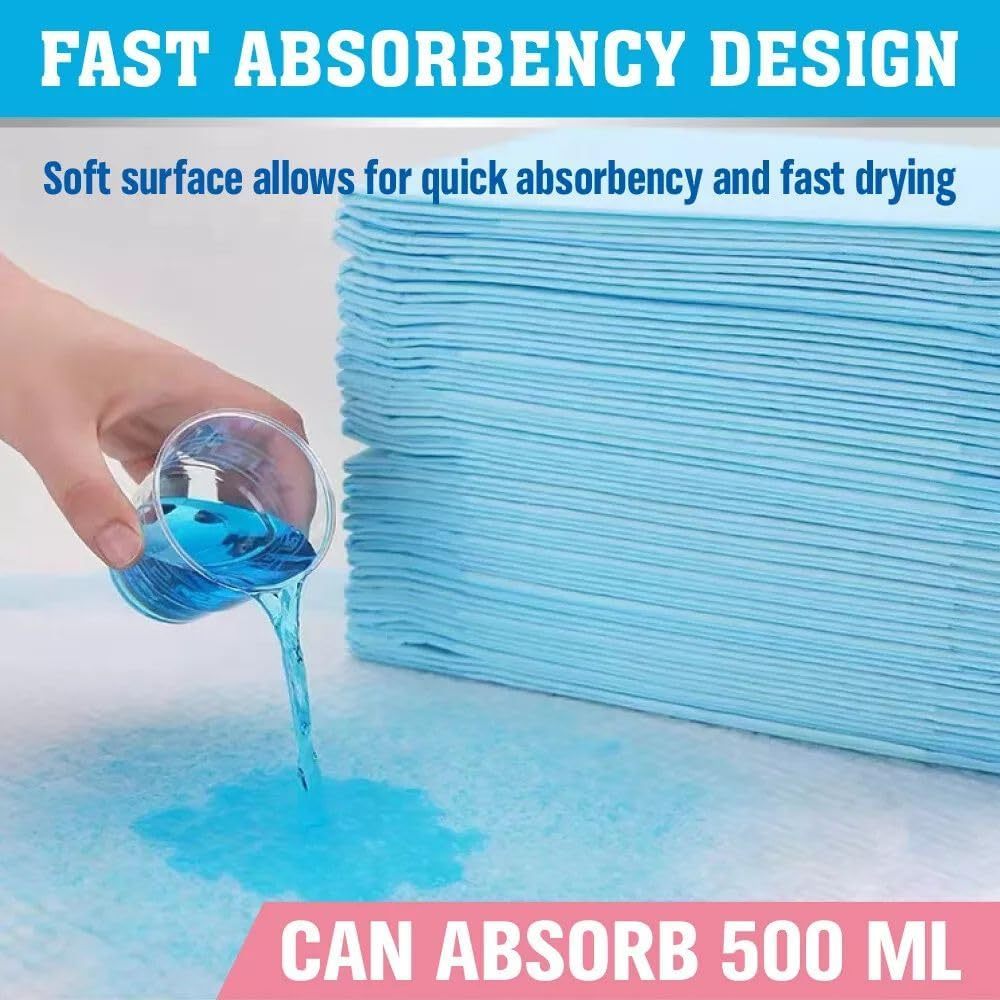 SEDY 104-Piece Pet Training Pads, Disposable Leak-Proof Dog Pee Pads, Fast-Drying Puppy Pads for Dogs, Cats & Rabbits, 60x60cm, Blue & Pink - Image 3
