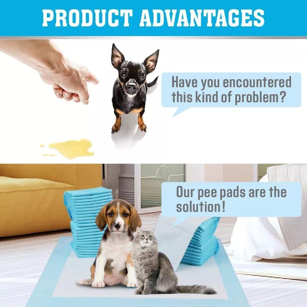 SEDY 104-Piece Pet Training Pads, Disposable Leak-Proof Dog Pee Pads, Fast-Drying Puppy Pads for Dogs, Cats & Rabbits, 60x60cm, Blue & Pink