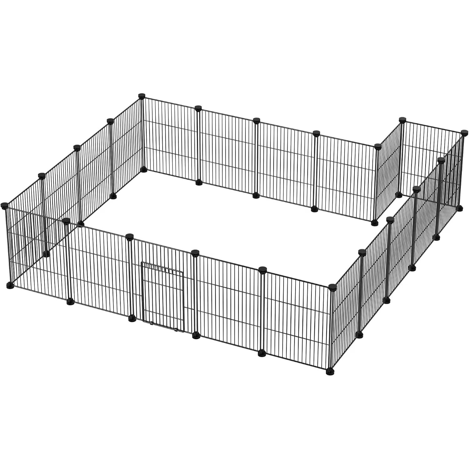 TEMU Diy Pet Playpen, 20 Panels Small Animals Cage Metal Wire Easy Clean Portable Yard Fence With Door For Puppies, Kitties, Bunny, Turtle