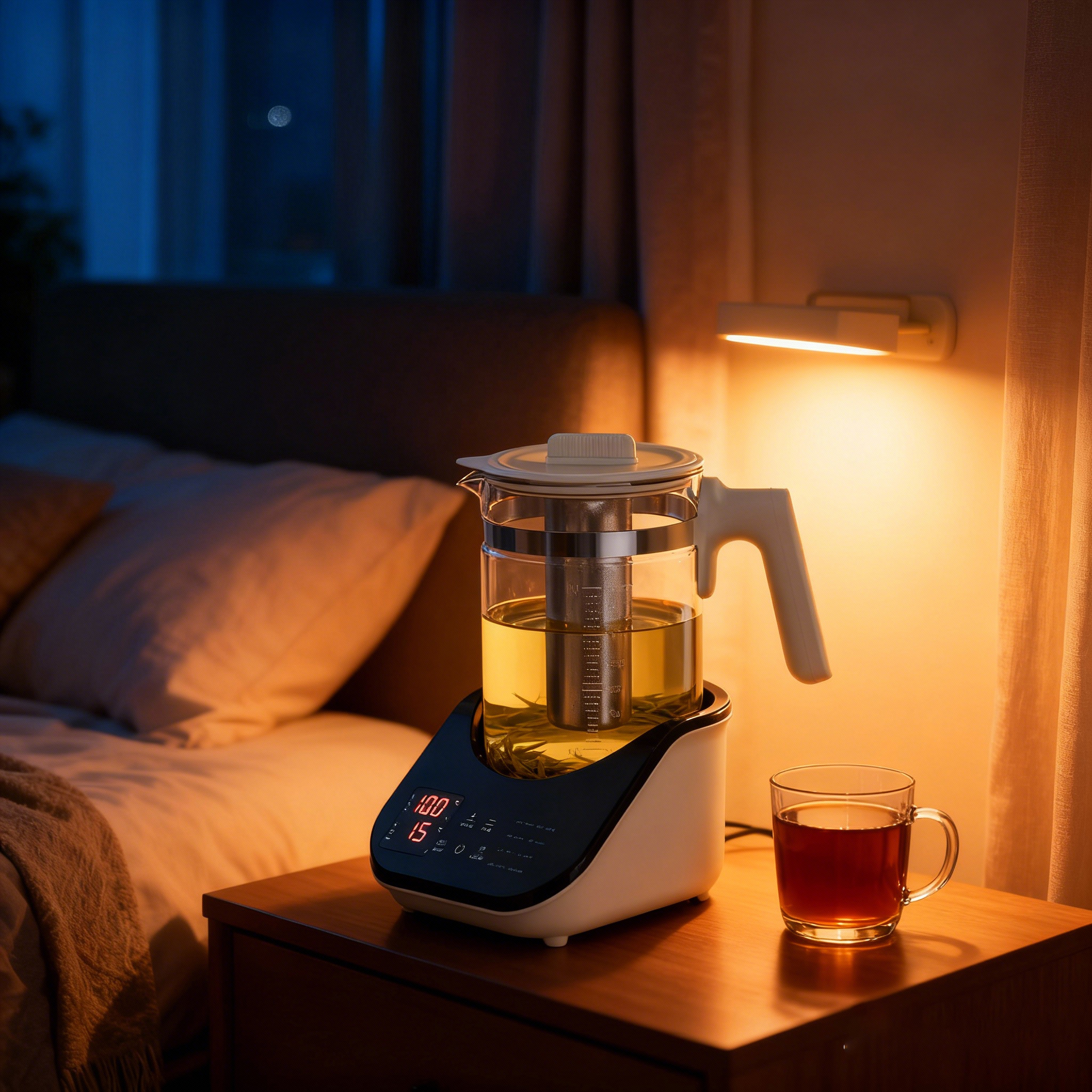 TEMU 1.5l Electric Kettle, Kettle With 8 , 24h Timer & 72h , Temperature Control Kettle, Electric Health Pot With Removable Infuser For Hot Drinks,