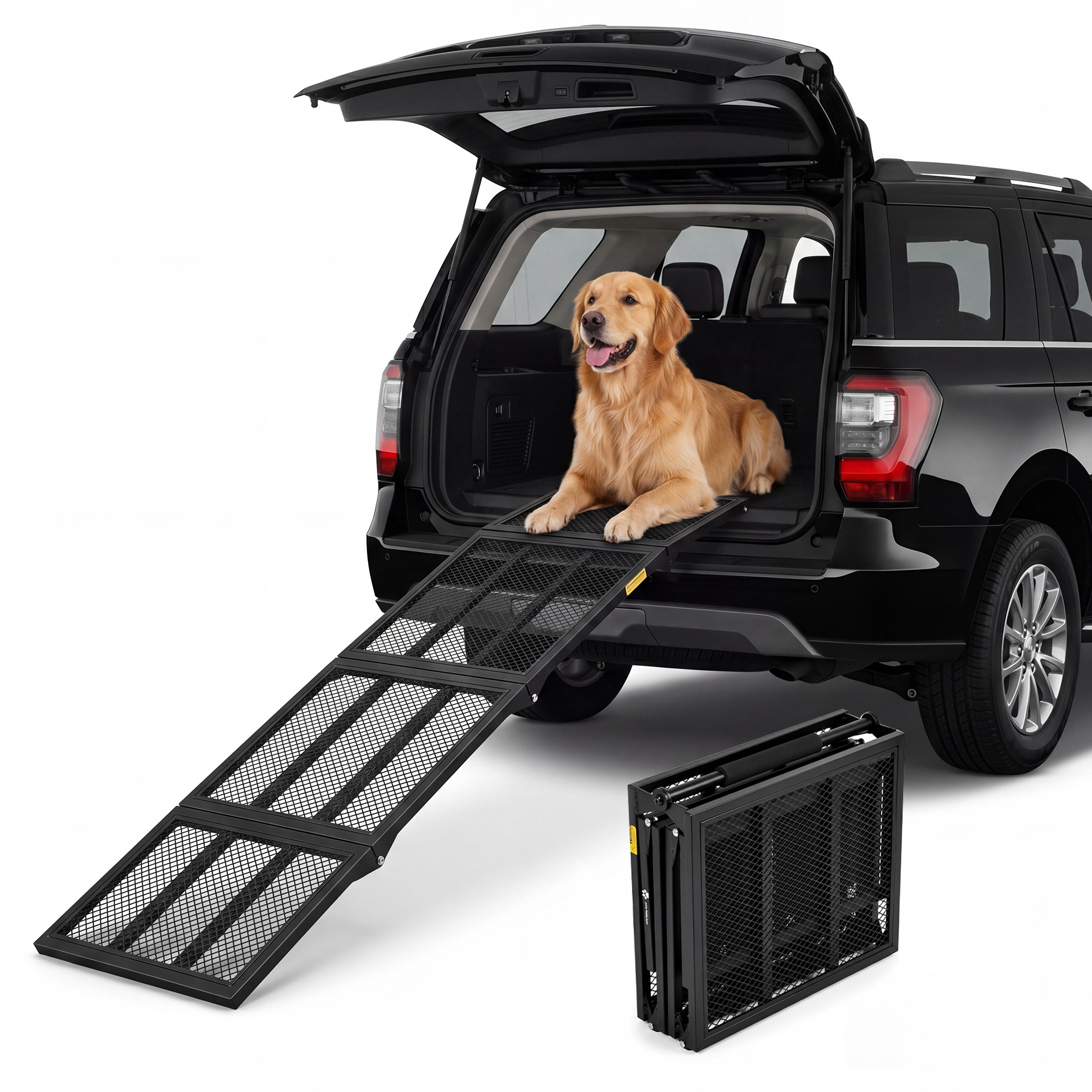 TEMU Dog Ramp For Car, 69" Long & 16" Wide Folding Pet Ramp For Large Dogs, Non-slip Safe Ramp For Truck/suv/rv/car