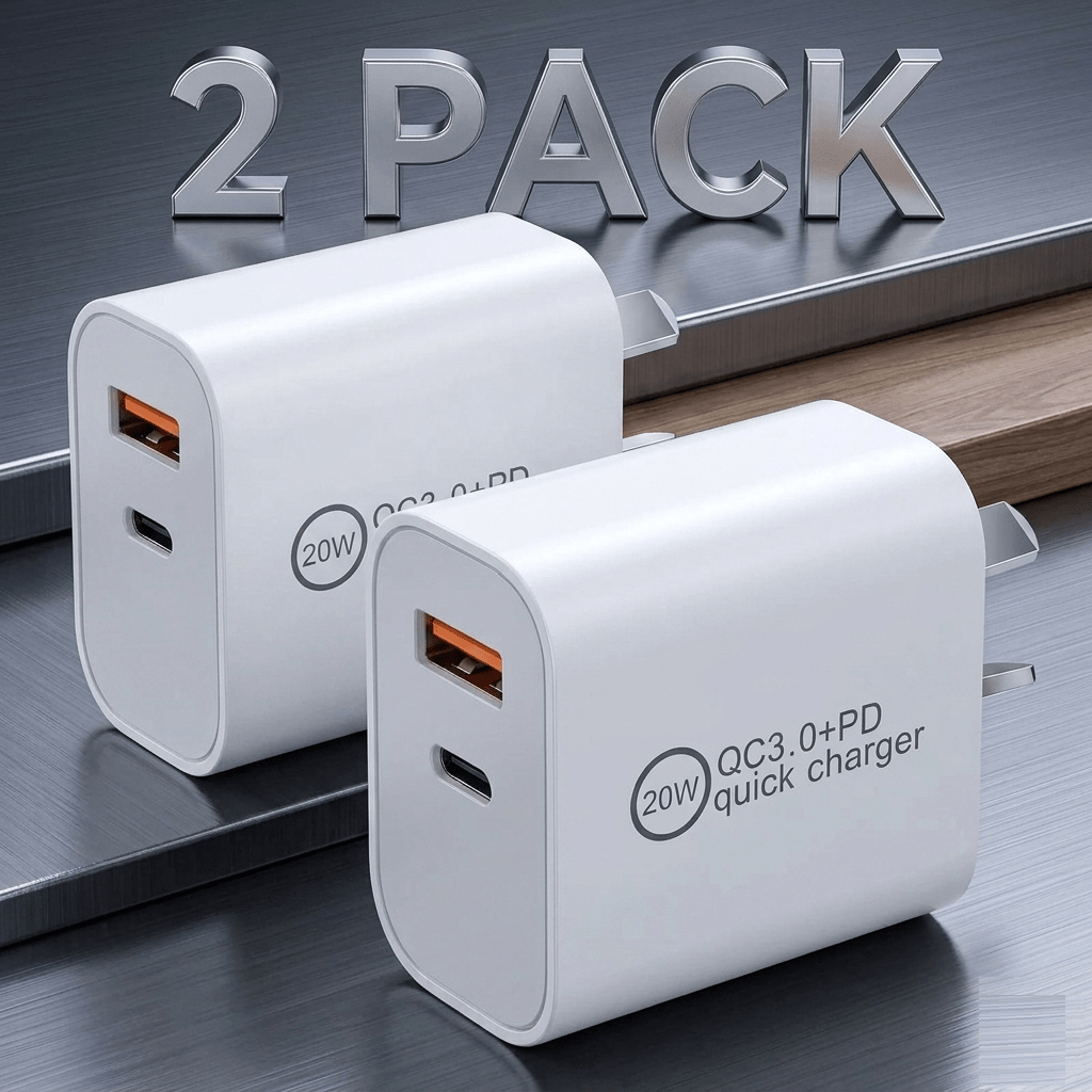 TEMU [2 Packs] Pd20w + Fast Charging Charger Wall Plug Au Power Adapter Universal Compatible With Galaxy/google Pixel