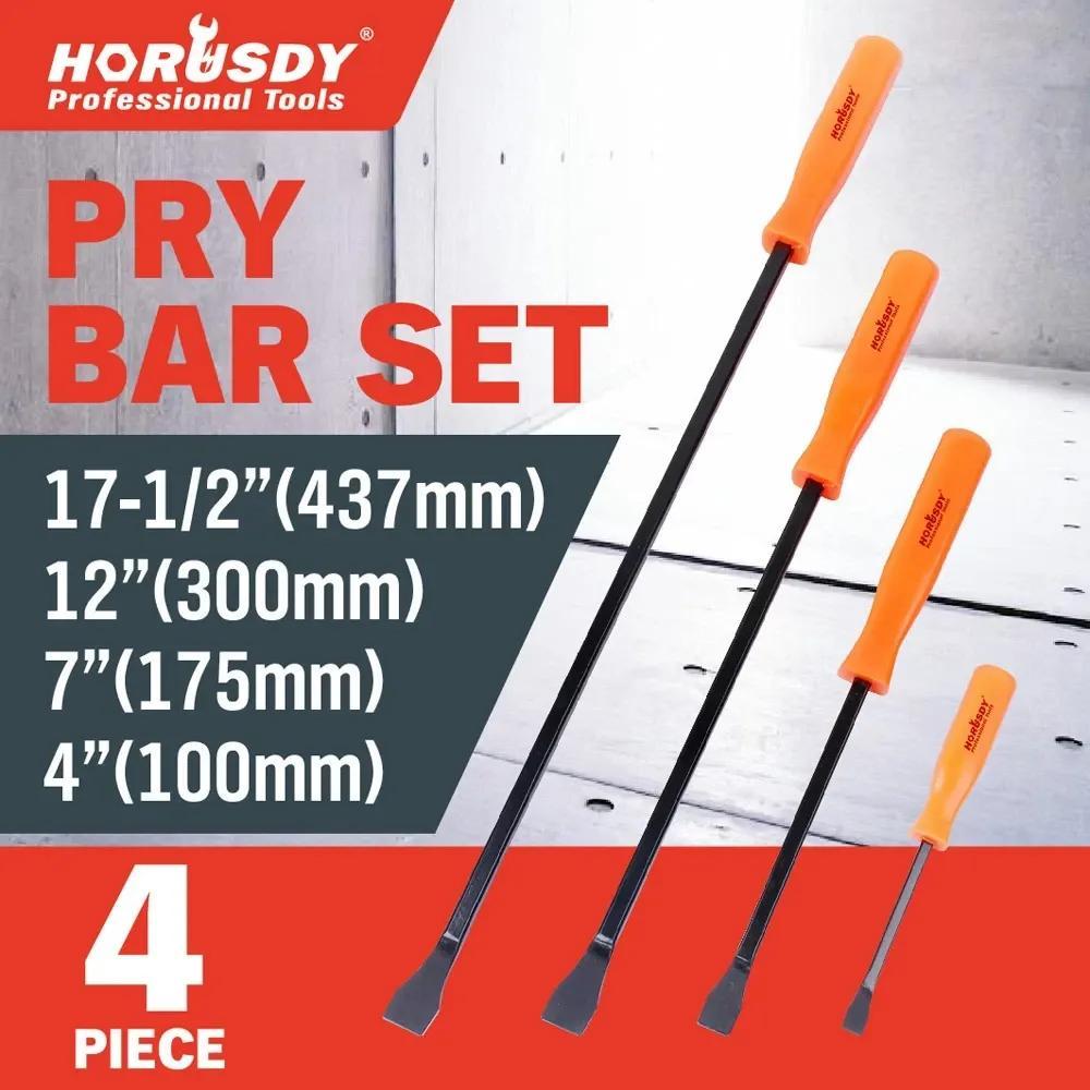 TEMU Horusdy 4-piece Pry Bar Set, Heavy Dutyt With Ergonomic Handles And Black Oxide Finish, Ideal For Mechanics And Diy Projects