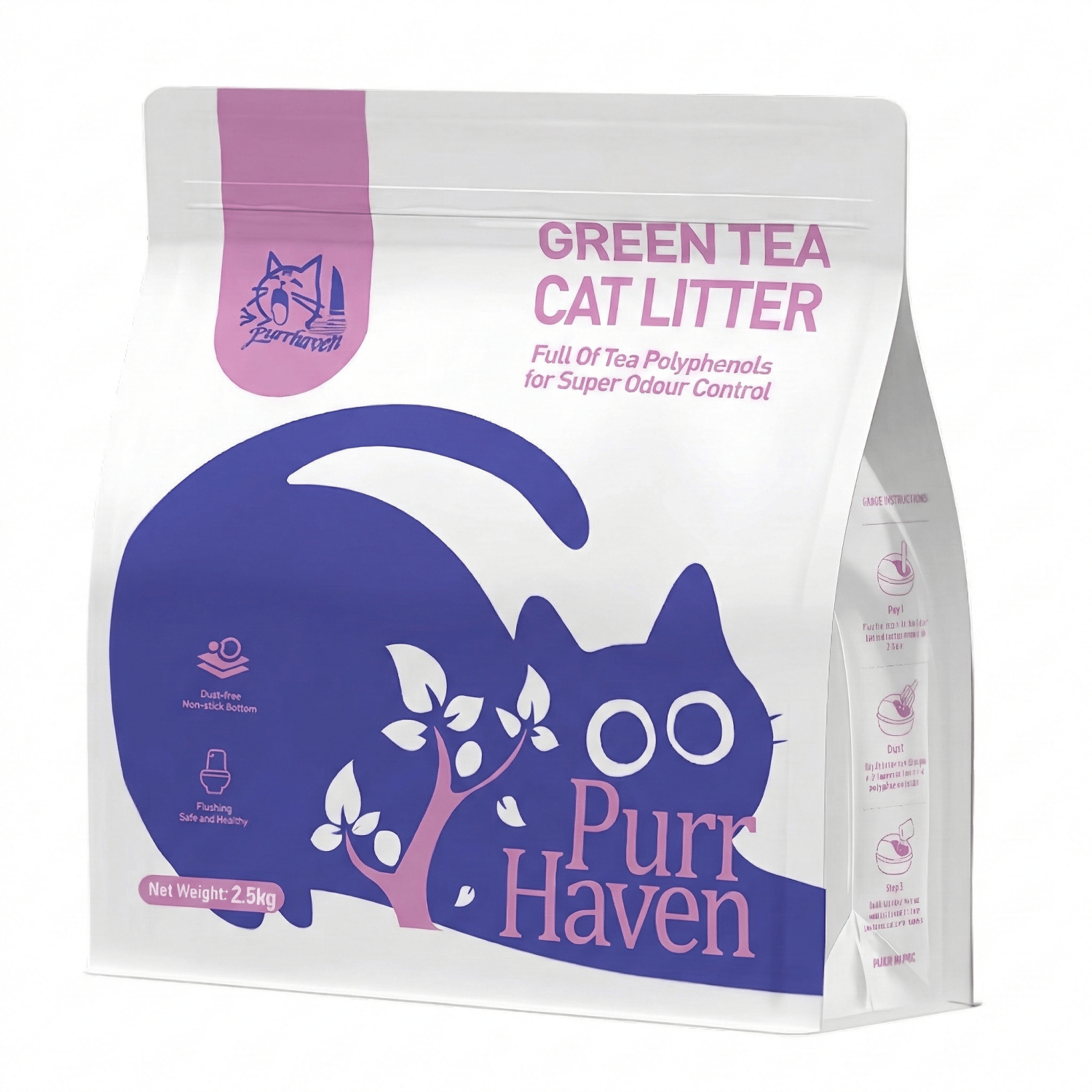 PurrHaven Fast Clumping Cat Litter Tapioca, Green Tea, Bamboo Natural Scents, 7.5/15/30kg Dust Free Odor Control