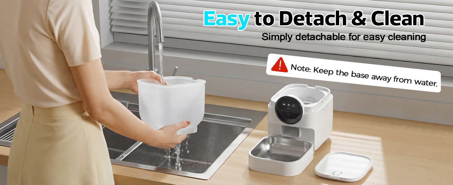 Advwin 7L Automatic Cat Feeder With 720P Camera, APP Control, Large Capacity, Two-Way Audio, Night Vision, Rechargeable Design For Cats & Small Dogs