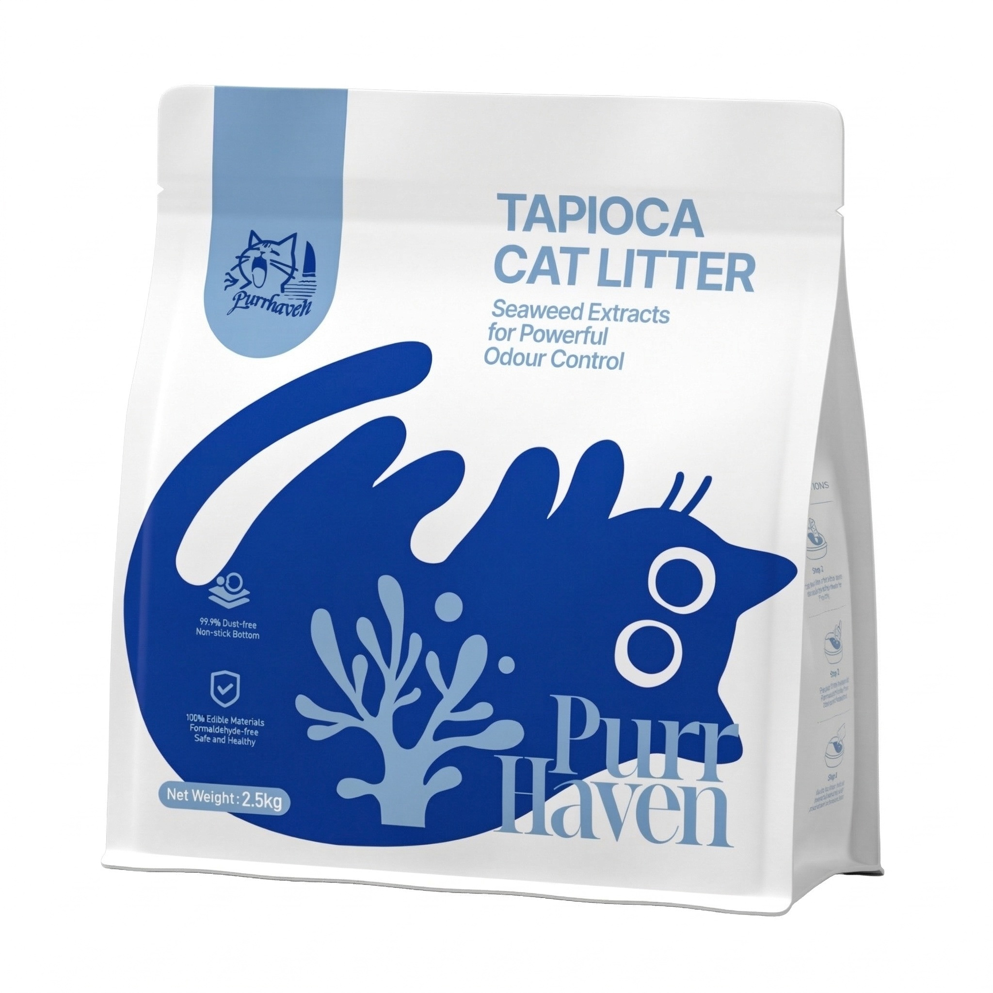 PurrHaven Tapioca Clumping Cat & Kitty Litter, 30kg (12 Pack),Dust Free,Plant-Based,Easy to Clean,Odour Control,Rapid Liquid Absorption - Image 7