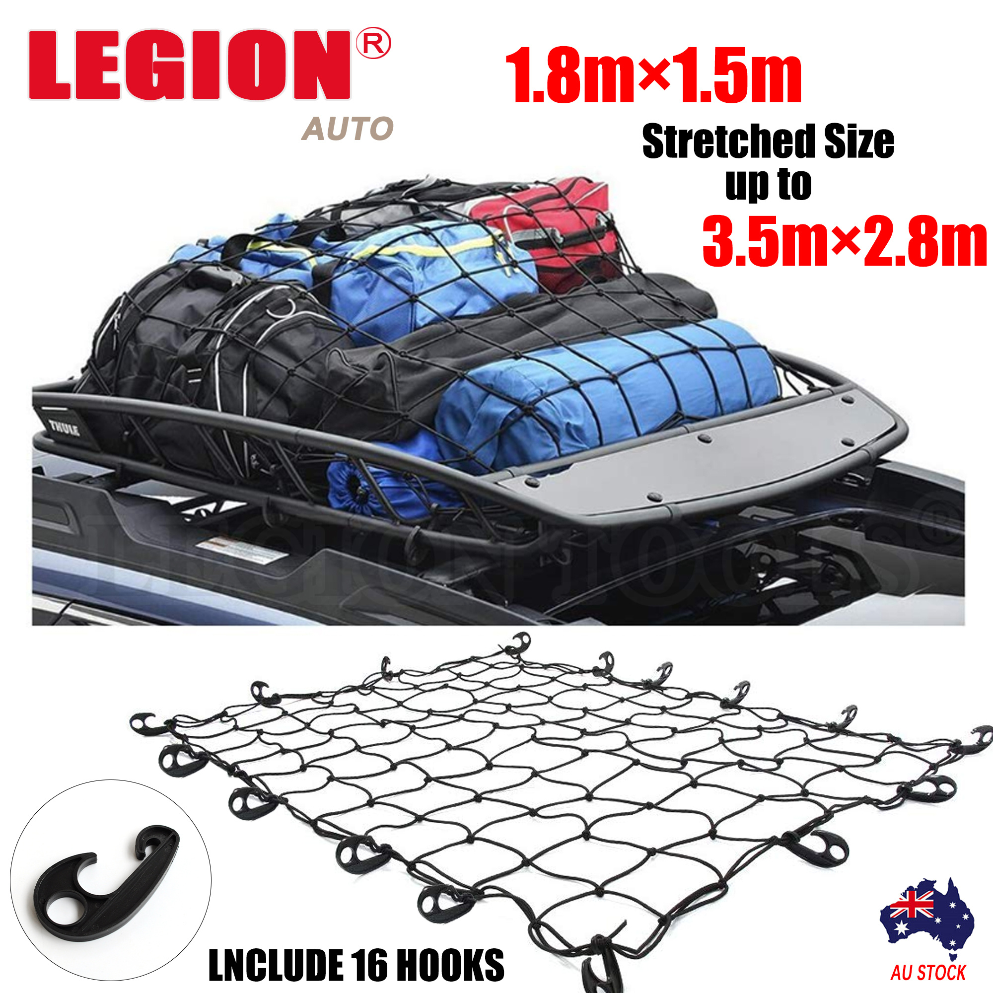 TEMU Heavy Duty Cargo Net For Ute And Box Trailer - X 1.5m Mesh With 16 Strong Hooks
