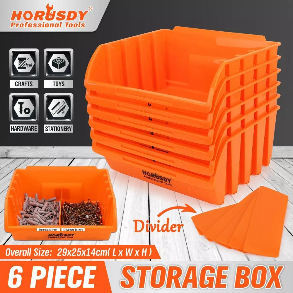 TEMU Horusdy 6pcs Storage Box Nuts & Bolts Organizer Deep Part Dividers Chest Case
