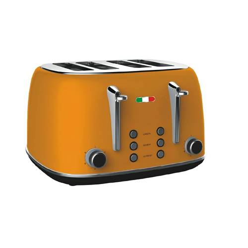 vintage 4 toaster mango orange stainless steel 1650w extra wide slots 6 levels lever