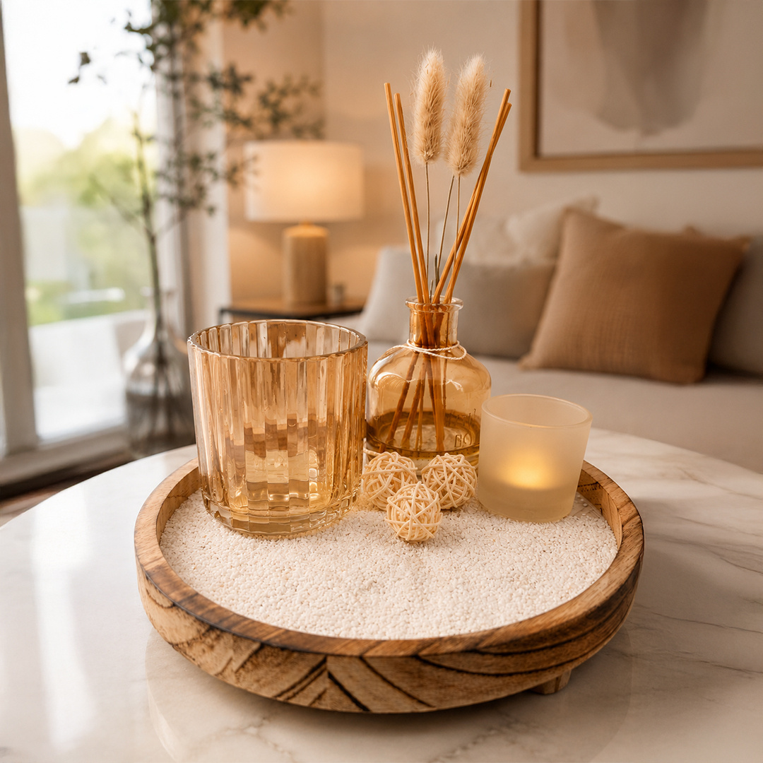 rattan candle holders sold on Temu Australia