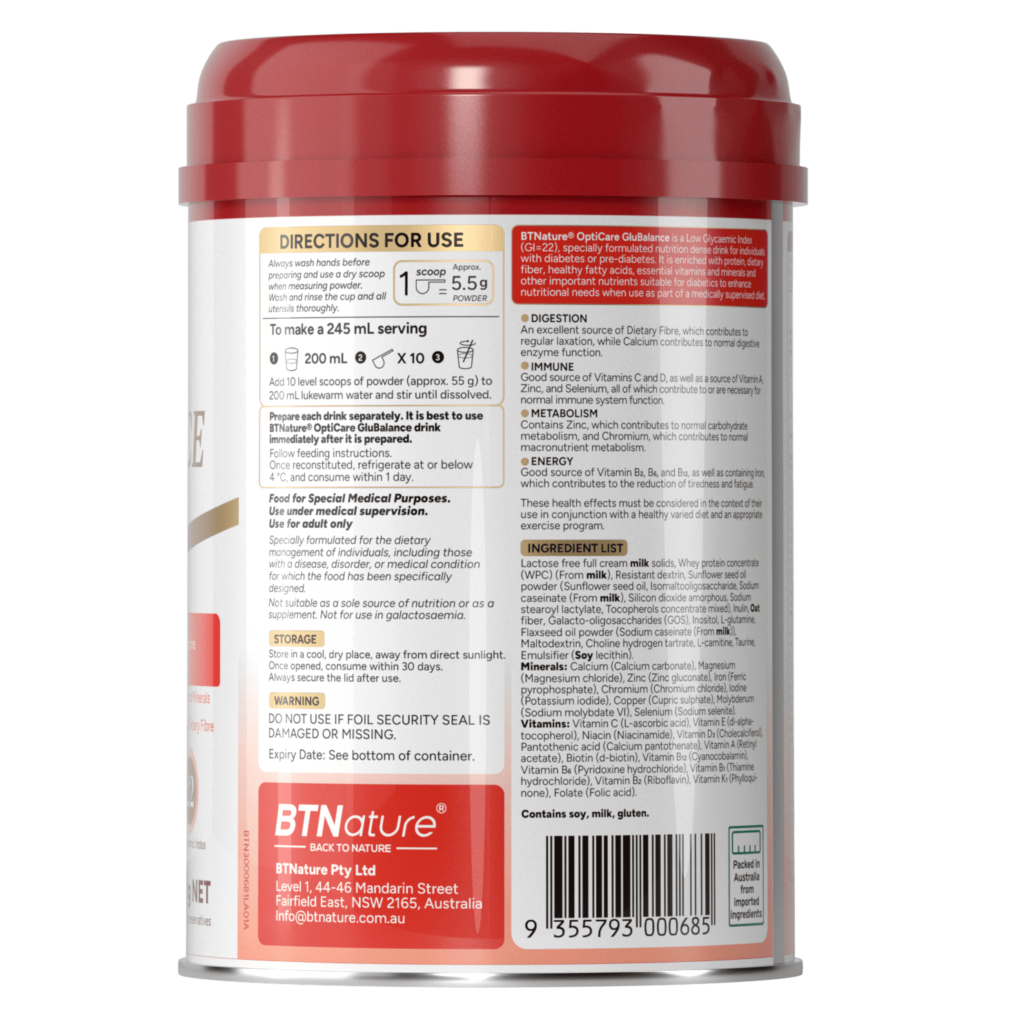 BT Nature Opticare Glubalance Enriched Nutrition