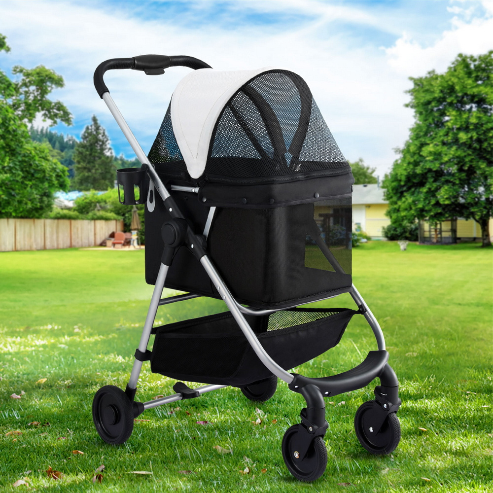 TEMU I.pet Pet Stroller Pram Carrier Large Travel Pushchair Foldable 4 Wheels