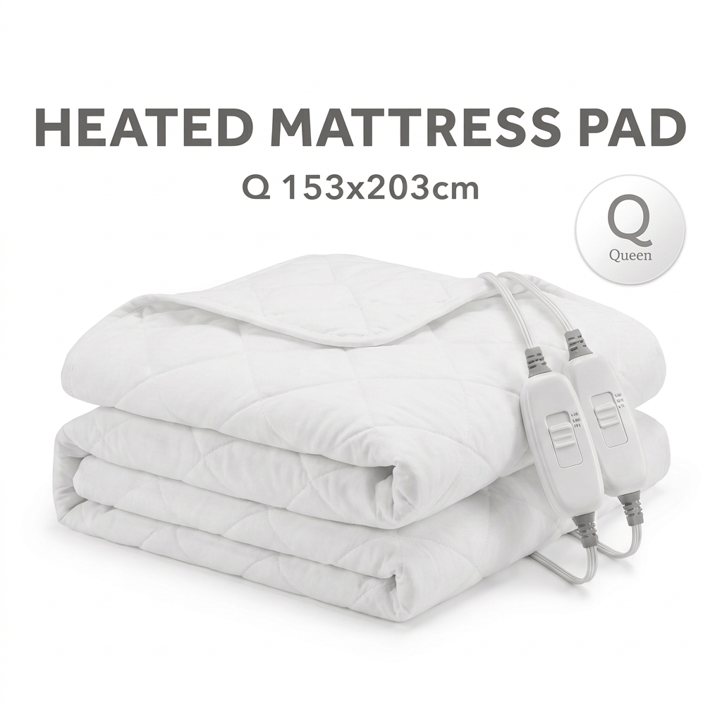 TEMU Upgraded Electric Mattress Pad Fitted Electric Blanket Heated Underblanket Bed Warmer Topper, Advanced Single/dual Controllers, 3 Heat Settings