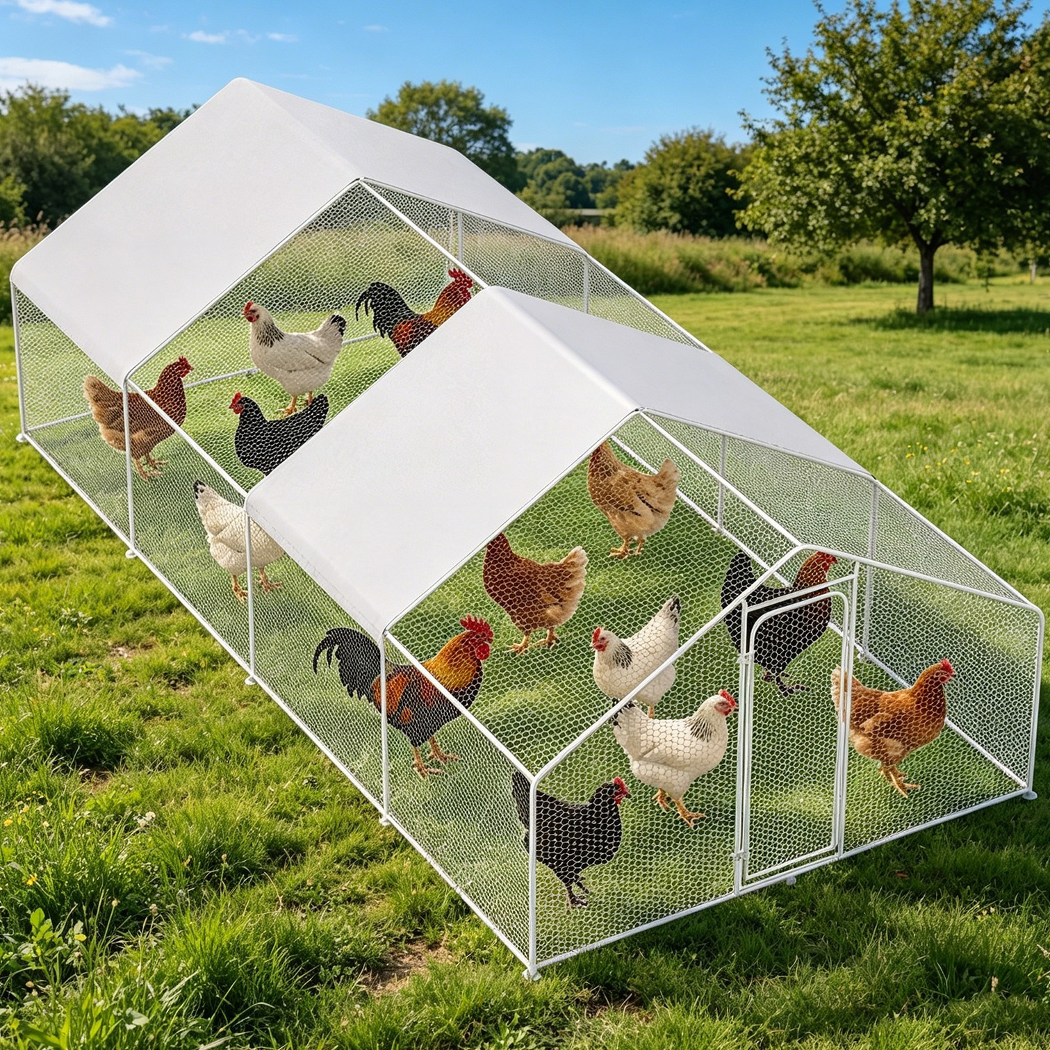 TEMU 6mx3mx2m Chicken Coop, Pen For Yard With Cover, Outdoor Walk-in Chicken Cage Enclosure Crate, Outside For Small Animals Duck Rabbit Hen