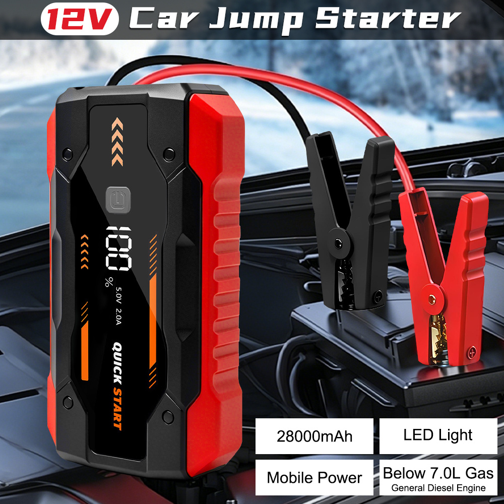 TEMU 2800a Jump Starter For Car Battery, 2000mah Battery Jumper Starter, - Professional Tool (.0l Gas/7.0l ), 12v Lithium Jumper Box, Lcd Display &