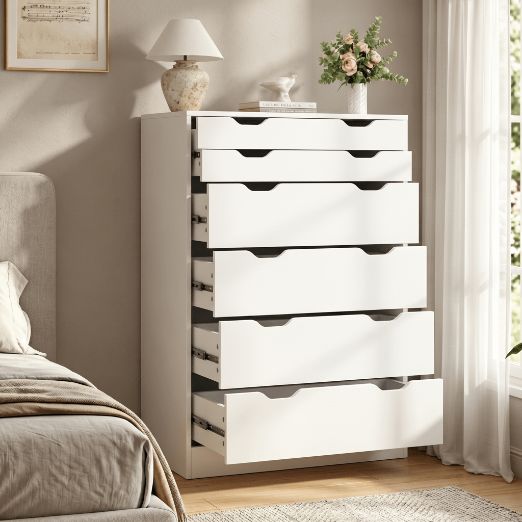 TEMU Artiss 6 Chest Of Drawers Tallboy Dresser Storage Cabinet Bedroom