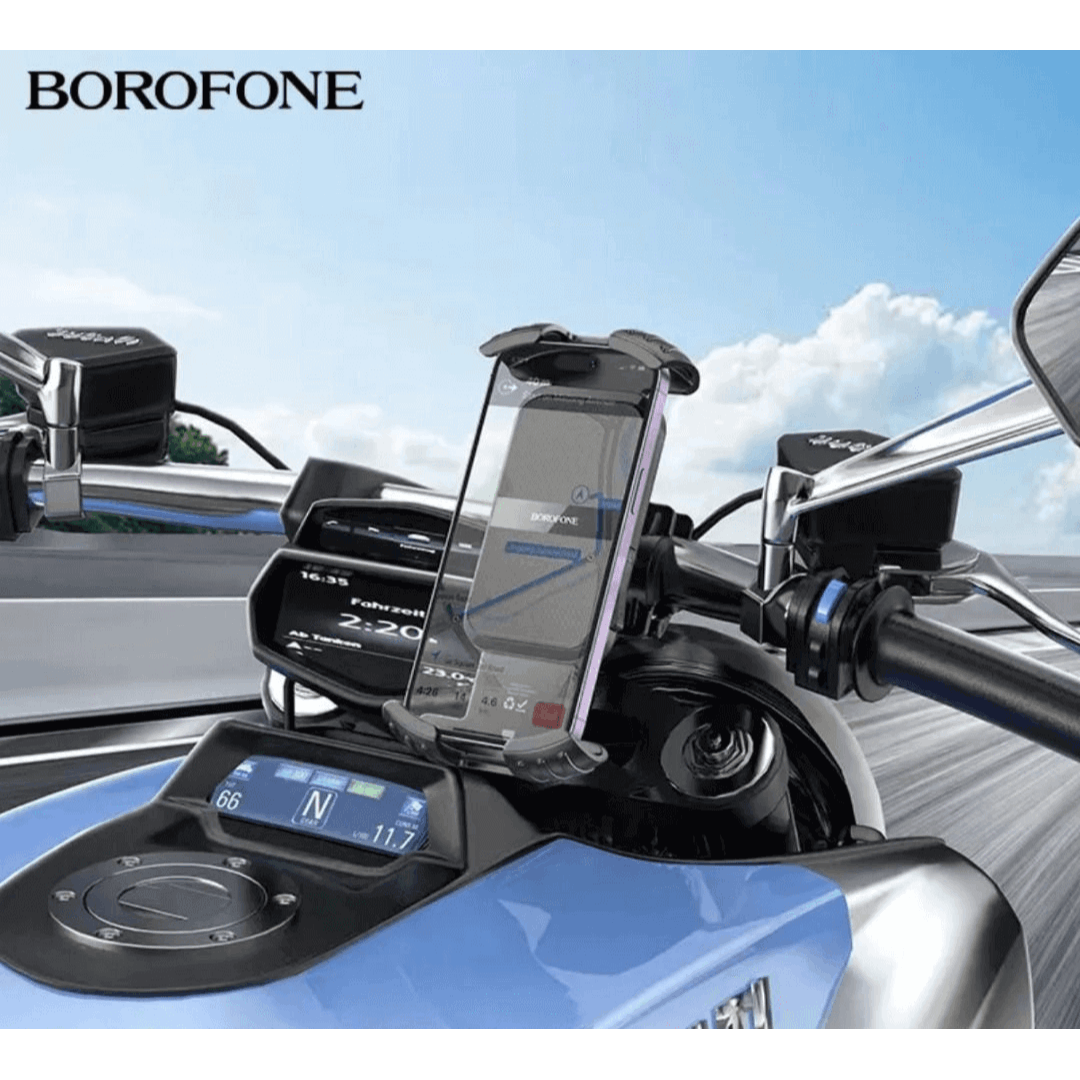 TEMU Borofone Bicycle & Motorcycle Motorbike Cycling Bike Scooter 360° Adjustable Rotating Universal Mobile Phone Holder Mount Locked