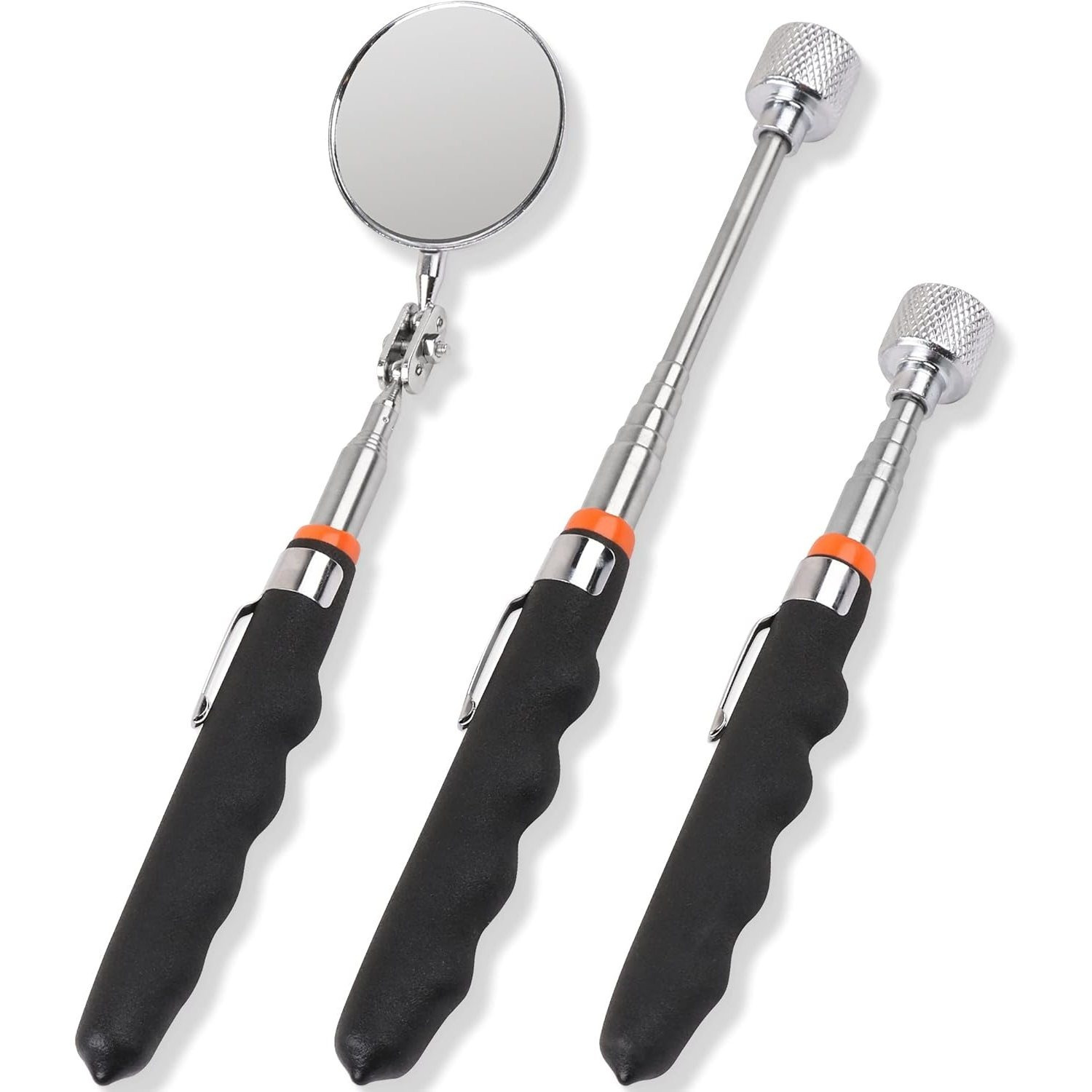 TEMU Horusdy 3pcs Magnetic Pickup Tool Set, Telescopic Magnetic Pickup Rods With Inspection Mirror, 16lb Strong Magnet, , Extendable 7–30 Inch