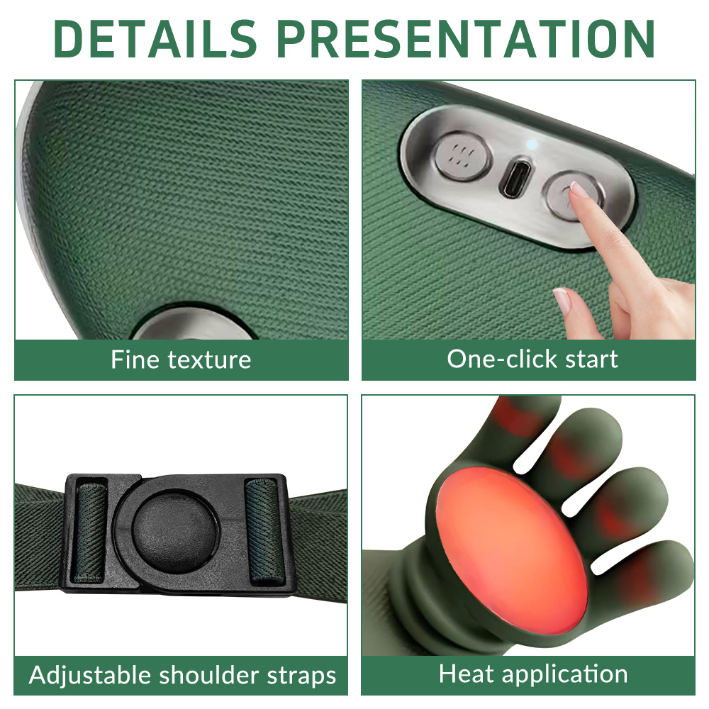 USB Rechargeable Deep Tissue Massager, 8-Claw - Portable Finger Press Massager for Neck, Back, Shoulders, and Legs - Perfect Gift for Men and Women, Waist, Relaxation, Sternocleidomastoid Muscle Massager, Wireless Portable Heat Neck and Shoulder