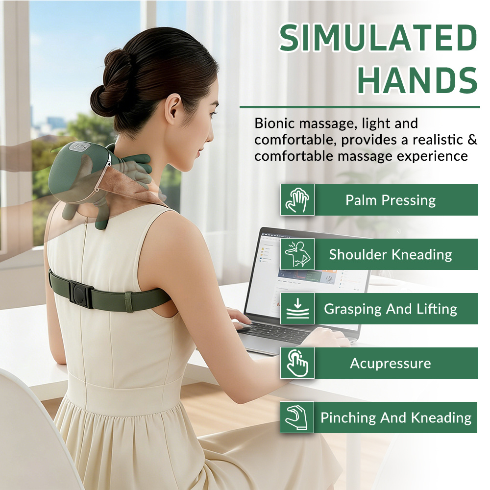 USB Rechargeable Deep Tissue Massager, 8-Claw - Portable Finger Press Massager for Neck, Back, Shoulders, and Legs - Perfect Gift for Men and Women, Waist, Relaxation, Sternocleidomastoid Muscle Massager, Wireless Portable Heat Neck and Shoulder