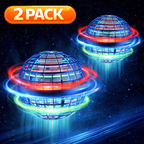 2pcs led flying orb hover ball rechargeable hand controlled boomerang spinner toy for indoor outdoor fun safe fidget gift for kids teens families random color