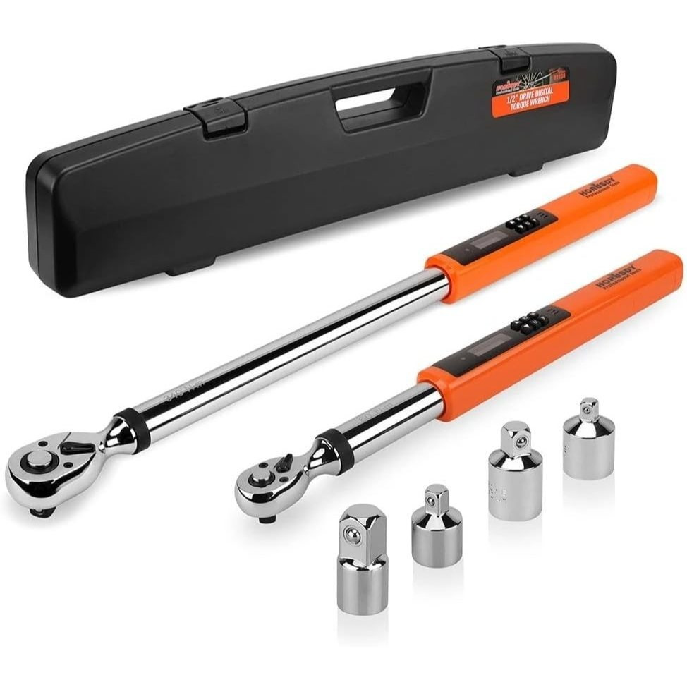 TEMU Horusdy 6pcs 1/2" 3/8" Drive Electronic Digital Torque Wrench Adjustable Set 3-340n.m