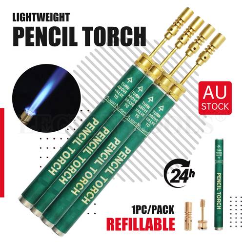1 2 5pcs butane pencil torch refillable adjustable flame gas lighter heat shrink welding