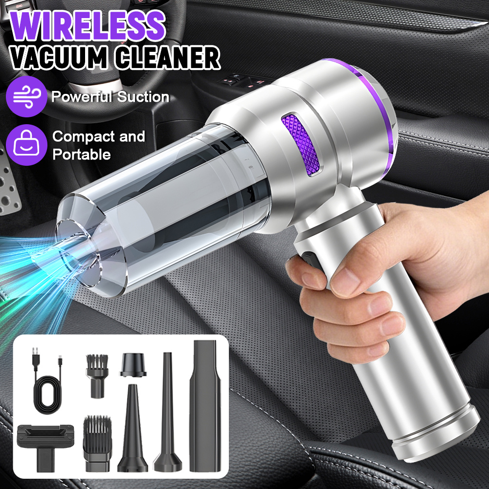 TEMU Wireless Handheld Car Vacuum Cleaner With Blower Function Suitable For Home Settings And Interior Cleaning And Maintenance Of Vehicles, Powerful