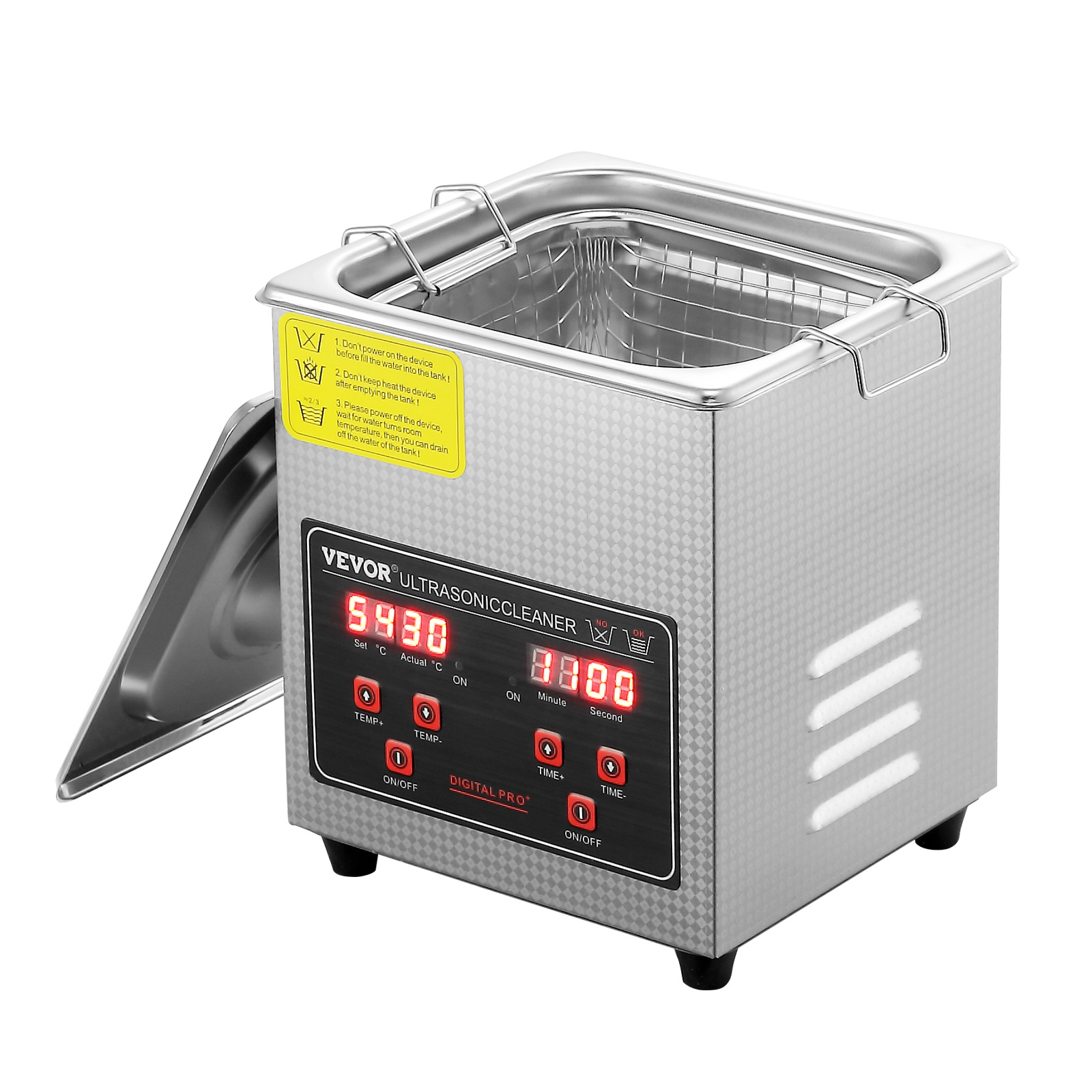TEMU Vevor Ultrasonic Cleaner With Digital Timer & Heater, Professional Ultra Jewelry Cleaner, Stainless Steel Heated Cleaning Machine For Glasses
