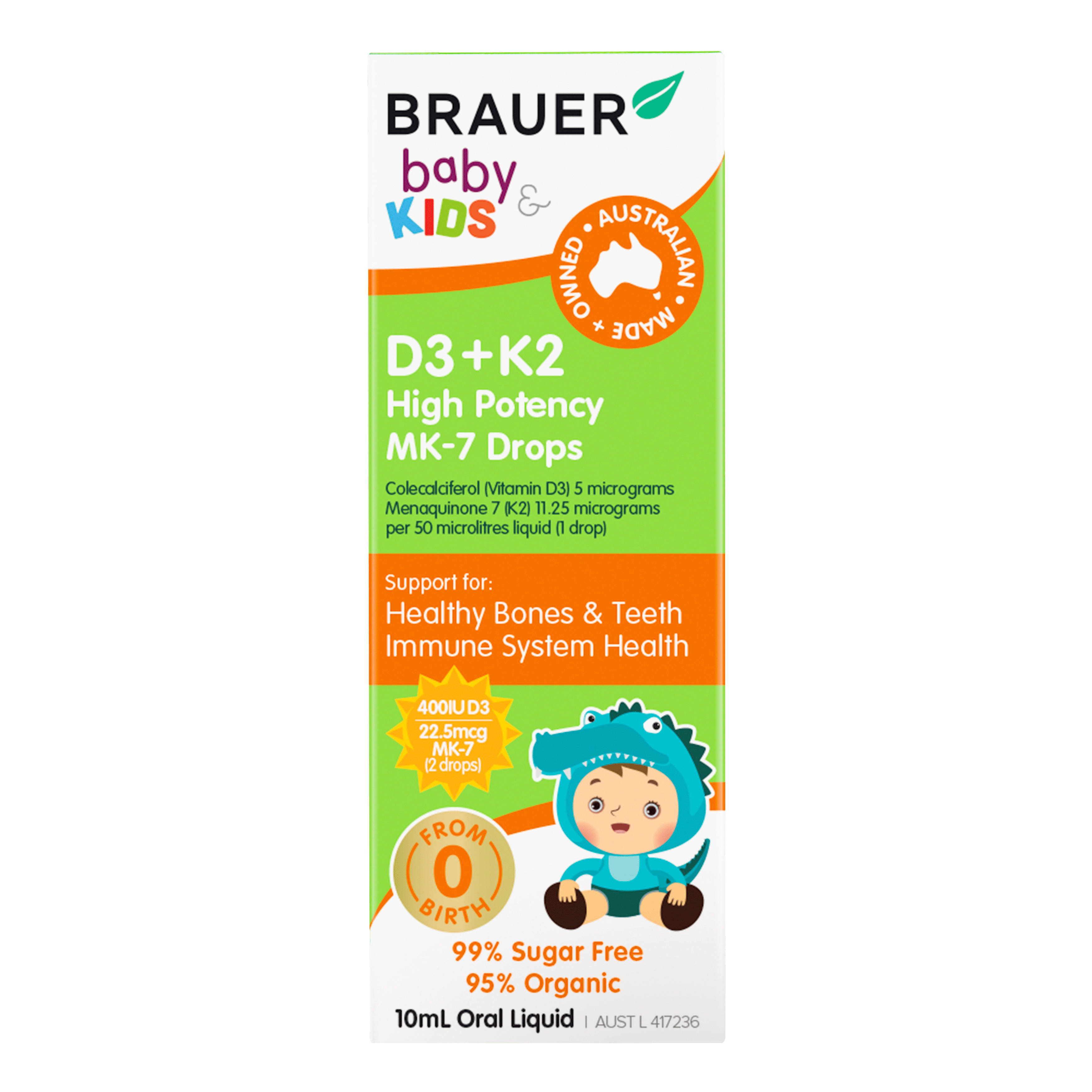 Brauer Baby & Kids D3+K2 MK-7 Drops 10mL - Image 2