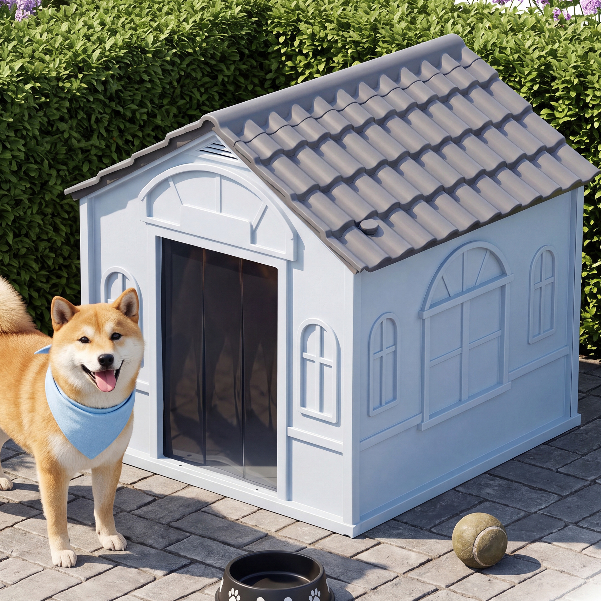 TEMU Advwin Dog House For Dogs, Pet Shelter With Ventilation & Sloped Roof Outdoor