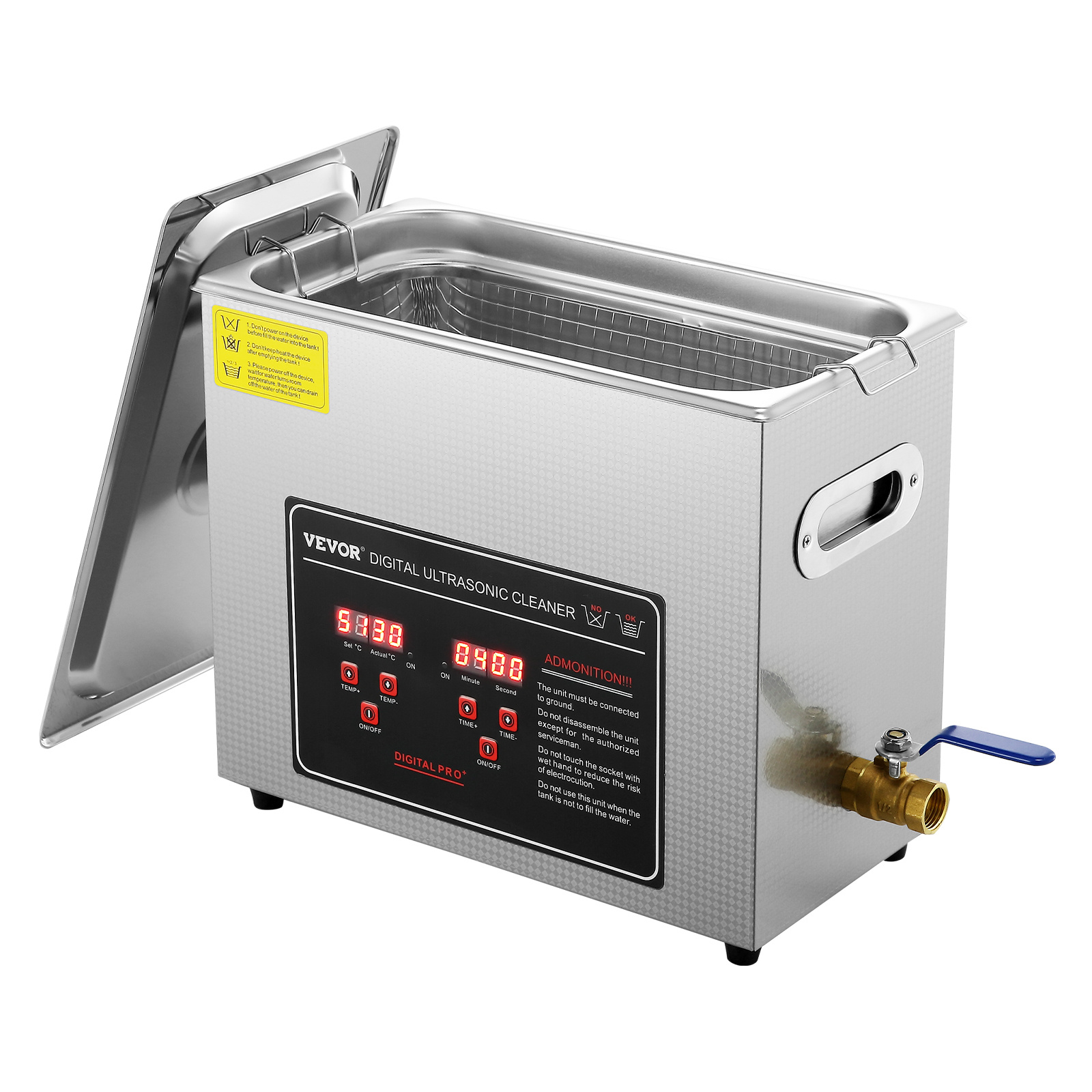 TEMU Vevor Ultrasonic Cleaner With Digital Timer & Heater, Professional Ultra Jewelry Cleaner, Stainless Steel Heated Cleaning Machine For Glasses