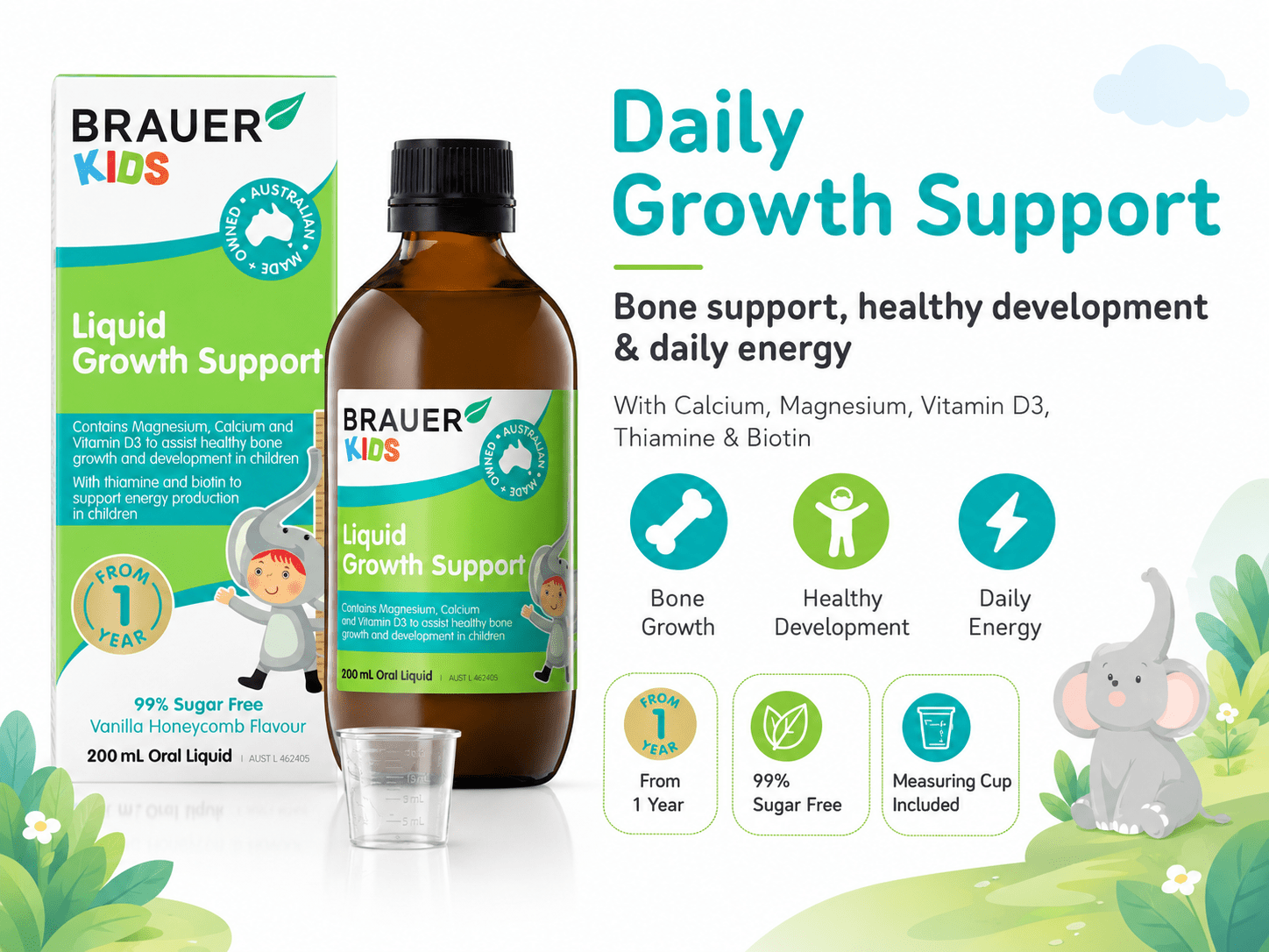 Brauer Kids Liquid Growth Support Oral Liquid 200Ml