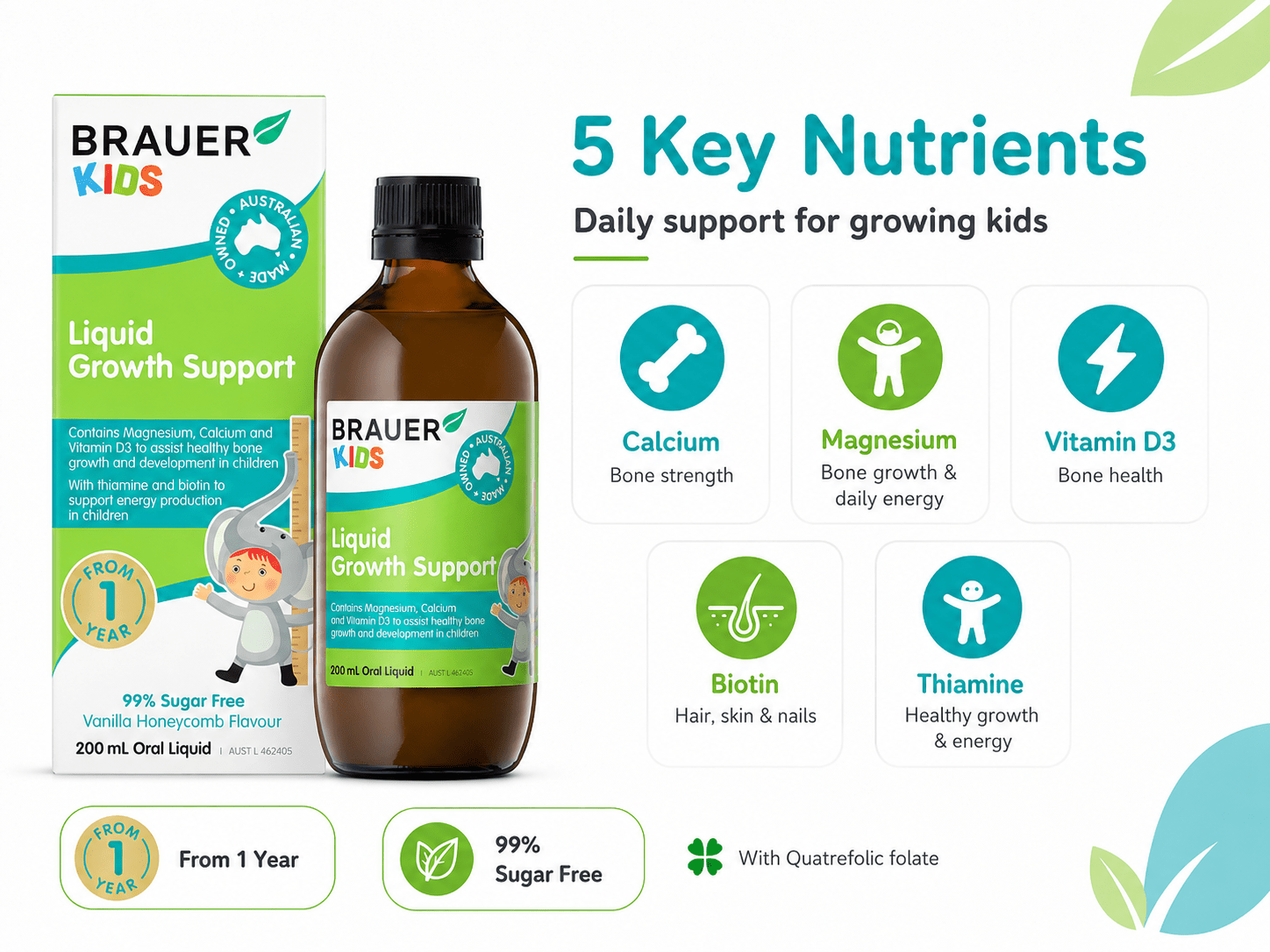 Brauer Kids Liquid Growth Support Oral Liquid 200Ml