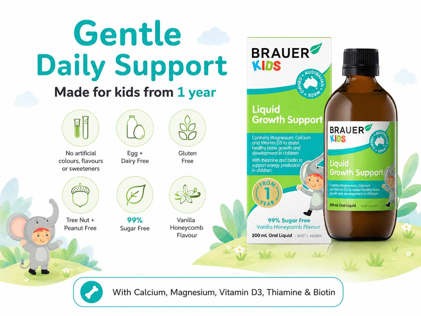 Brauer Kids Liquid Growth Support Oral Liquid 200Ml