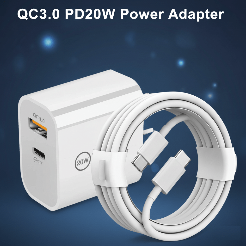 TEMU [saa Certified] Qc3.0 Usb A + Pd20w Pd + Usb Fast Charging Quick Charger Wall Plug Au Power Adapter With Pd Type C To Type C Charging Cable Cord