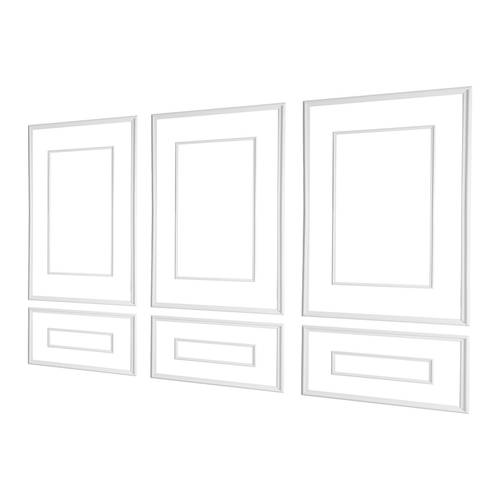 wall molding 3 pack wainscoting panels kit with profile lightweight paintable polystyrene accent wall trim for room bedroom white